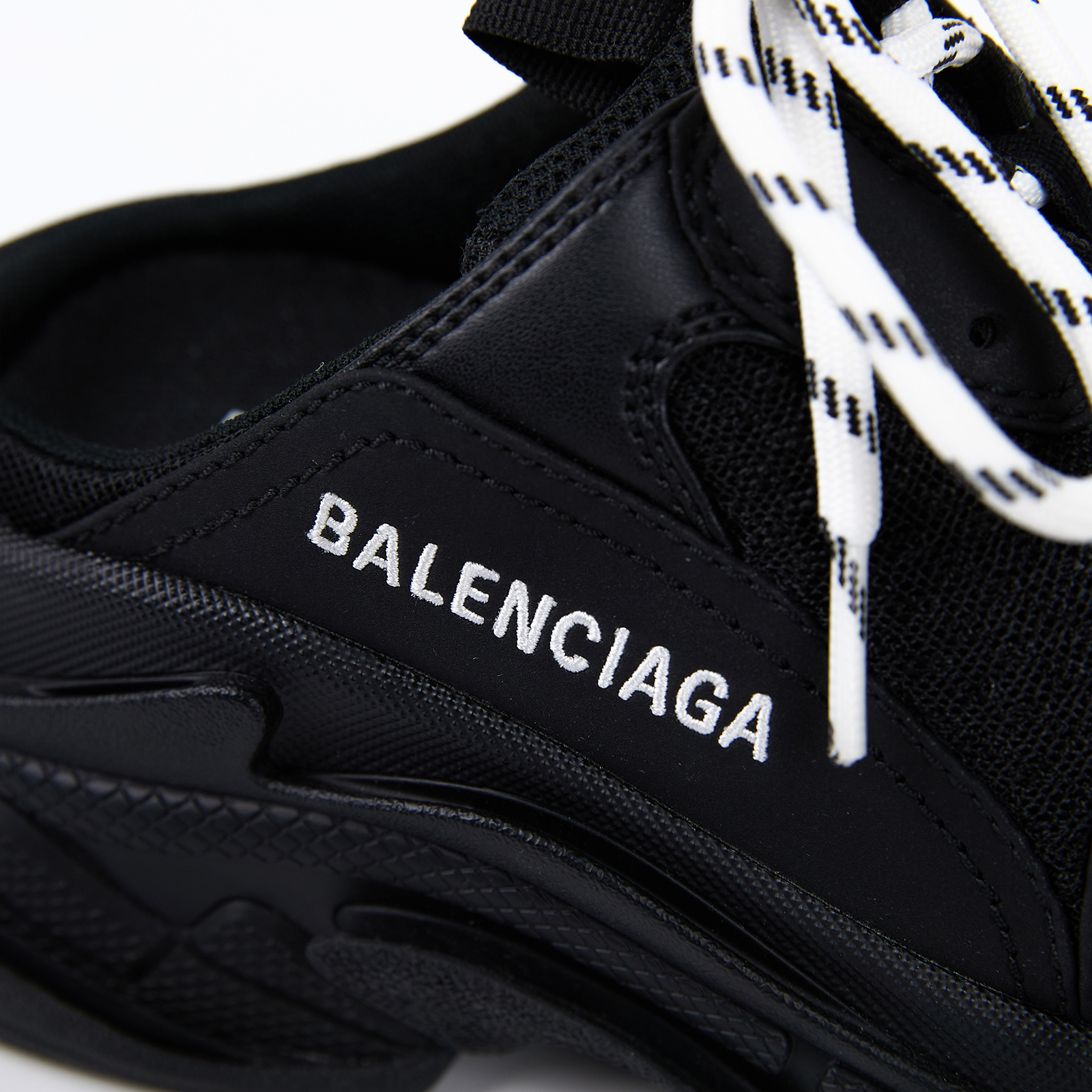 巴黎世家 BALENCIAGA Triple S Mule 穆勒鞋 拖鞋 老爹鞋 755686W3SM2_36 黑運動拖鞋 原廠盒子/防塵袋