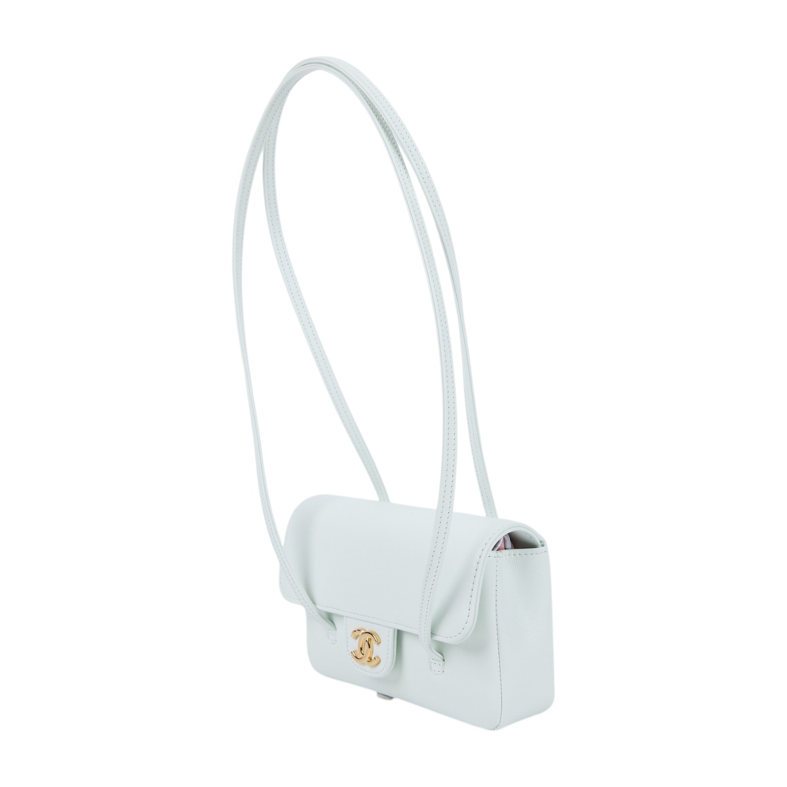 香奈兒 CHANEL preppy coco mini CF 口蓋包 晚宴包 肩背包 手拿包 AP5068 晶片款 淺綠PREPPY COCO MINI 防塵袋