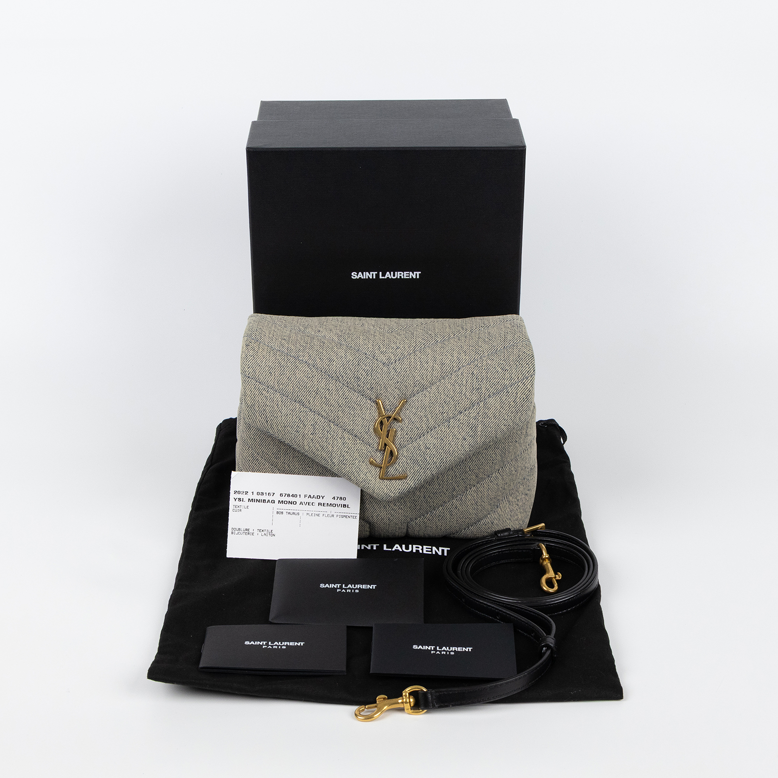 聖羅蘭 YSL SAINT LAURENT Loulou 絎縫 TOY 迷你 手袋  肩背 斜背包 金色五金 678401FAADY  原廠盒子/防塵袋/背帶
