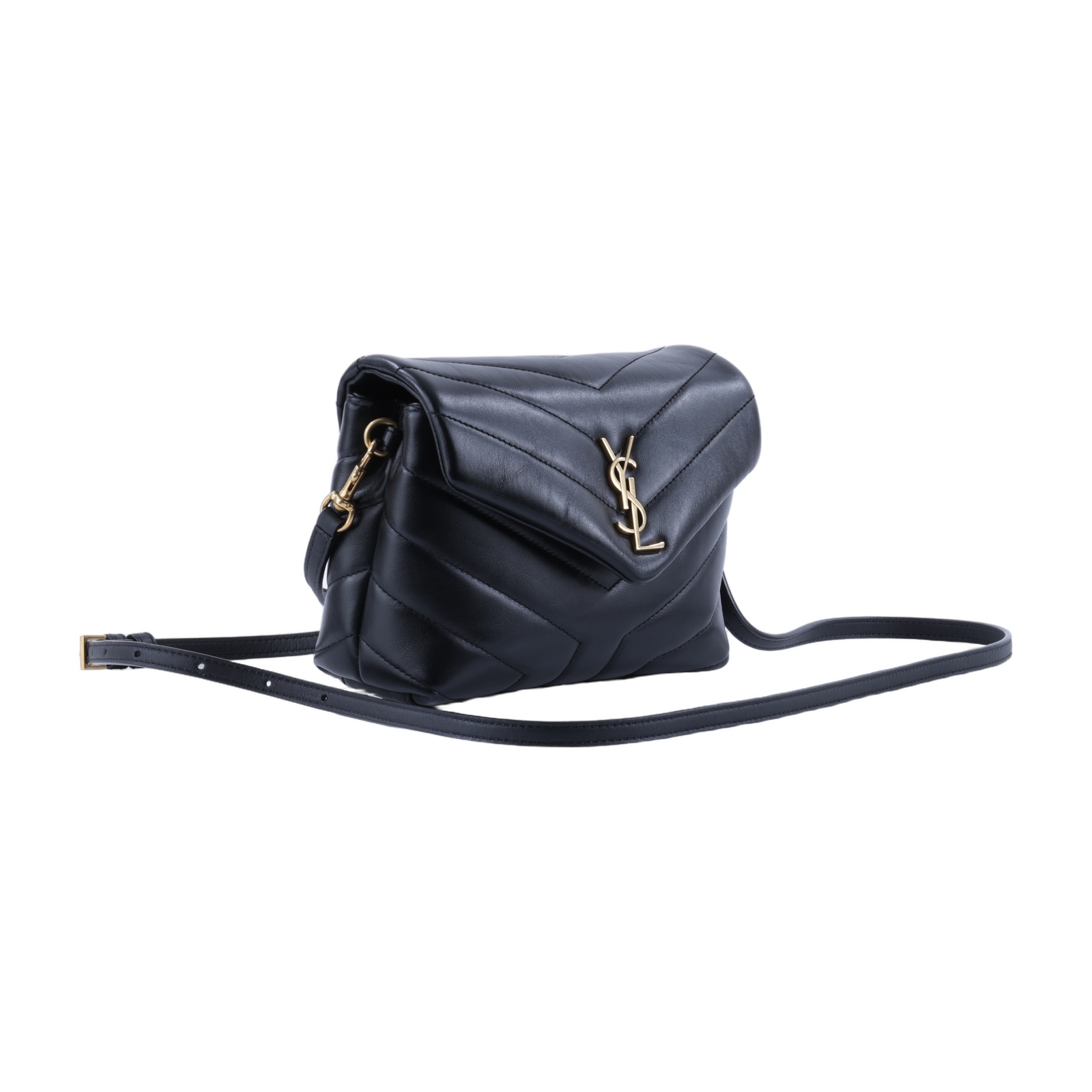 聖羅蘭 YSL SAINT LAURENT Loulou 絎縫 小牛皮 TOY 迷你 手袋  肩背 斜背包 金色五金 678401DV707  原廠盒子/防塵袋/背帶