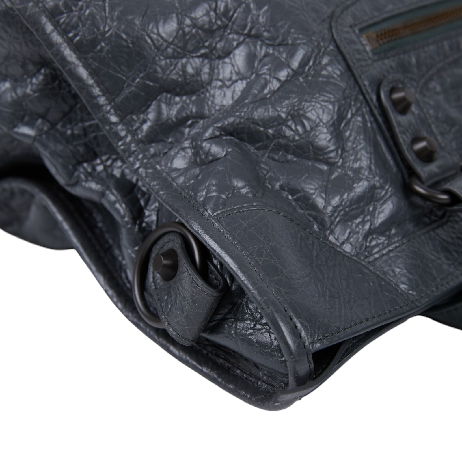 巴黎世家 BALENCIAGA Le City 機車包 中型 手提包 肩背包 8230582ABEK 灰LE CITY 中號 防塵袋/購買證明/背帶