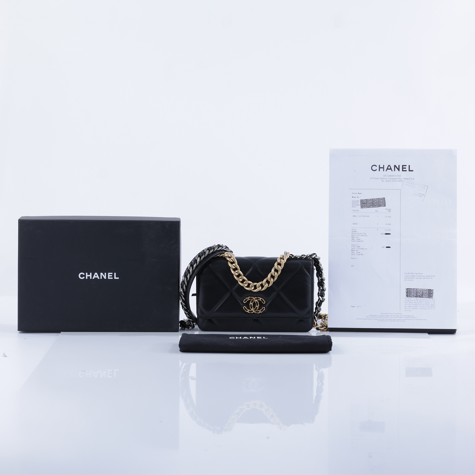香奈兒 CHANEL 19 WOC 口蓋包 AP0957 B02286 29開黑19 WOC 原廠盒子/防塵袋/保證卡/購買證明影本