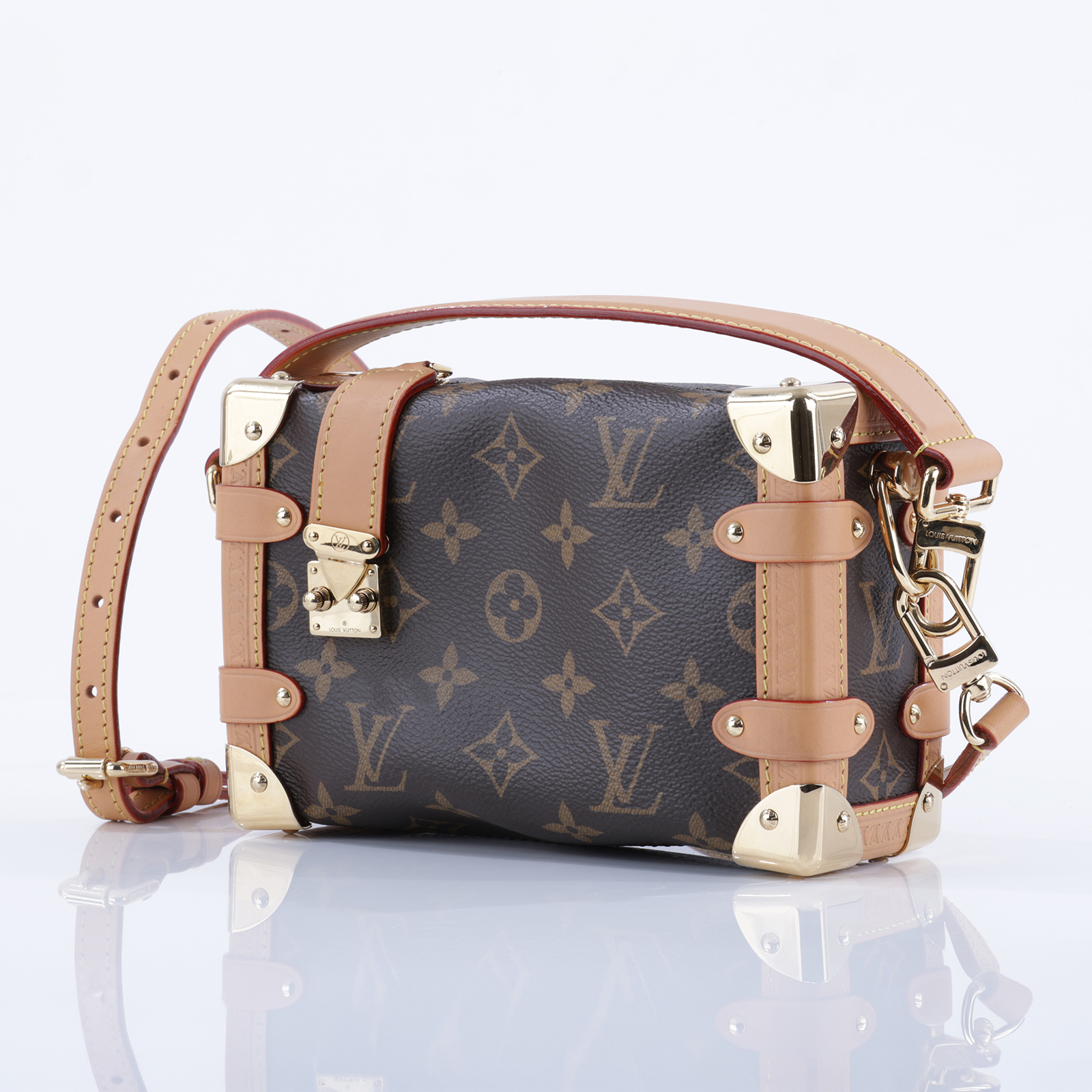 路易威登 LOUIS VUITTON Side Trunk PM 手提包 肩背包 斜背包 M46815 晶片款  原廠盒子/防塵袋/背帶