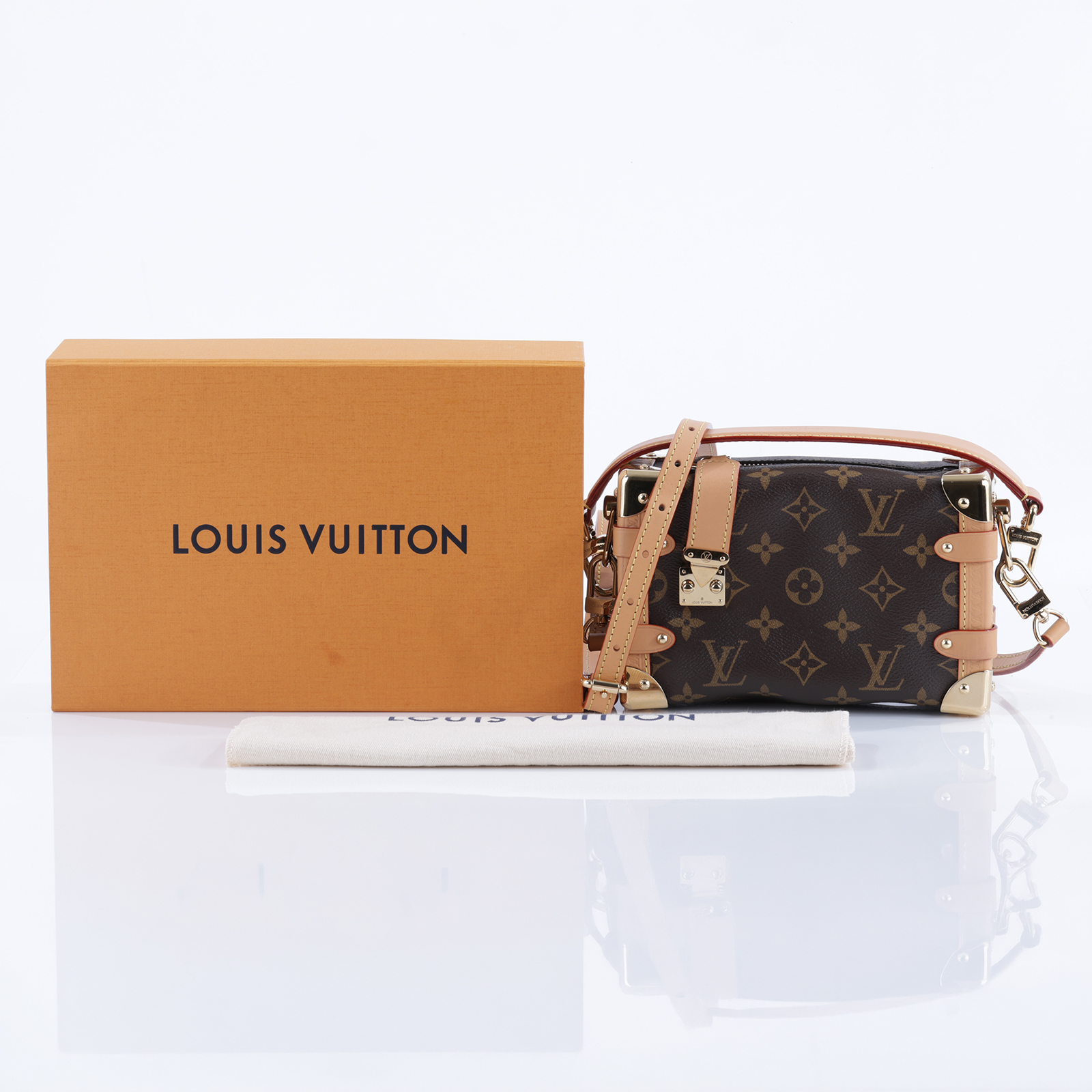 路易威登 LOUIS VUITTON Side Trunk PM 手提包 肩背包 斜背包 M46815 晶片款  原廠盒子/防塵袋/背帶