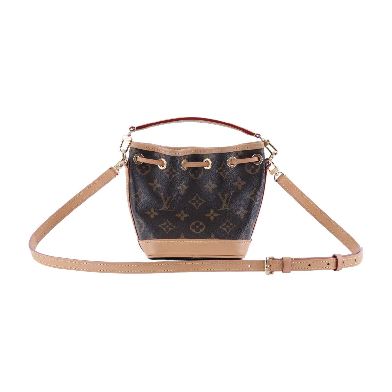 路易威登 LOUIS VUITTON Nano Noé 原花 束口水桶包 M81266 晶片款 原花NANO NOE水桶包 防塵袋/背帶