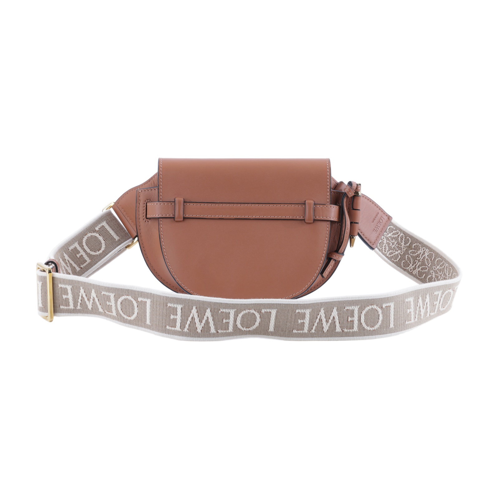 羅意威 LOEWE Mini Gate Dual bag 迷你 小牛皮 肩背包 帆布背帶 A650N46X13 棕色GATE MINI 防塵袋/購買證明