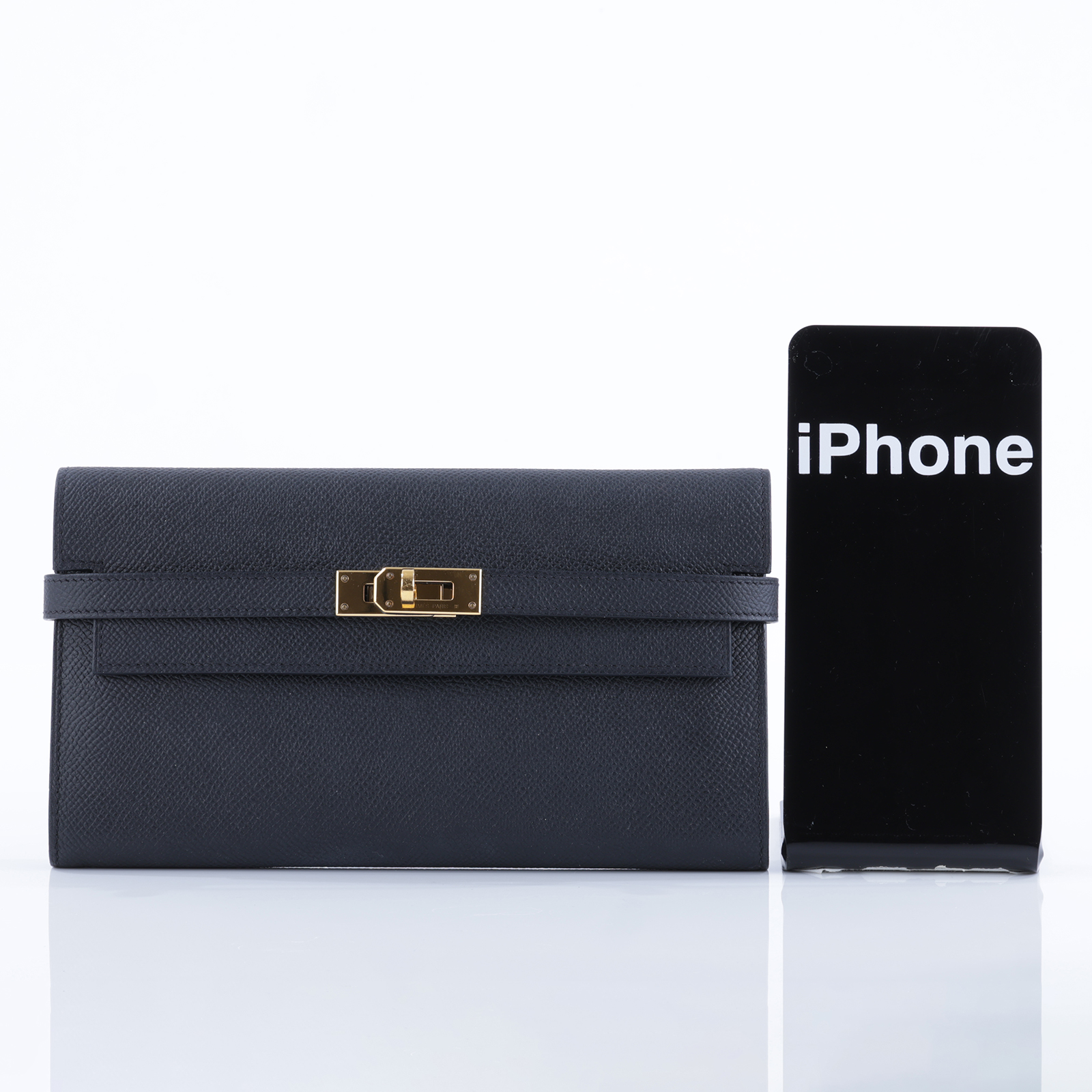 愛馬仕 Hermes Kelly 長夾 錢包 KLLONG D刻 D刻 黑金KELLY長夾 原廠盒子