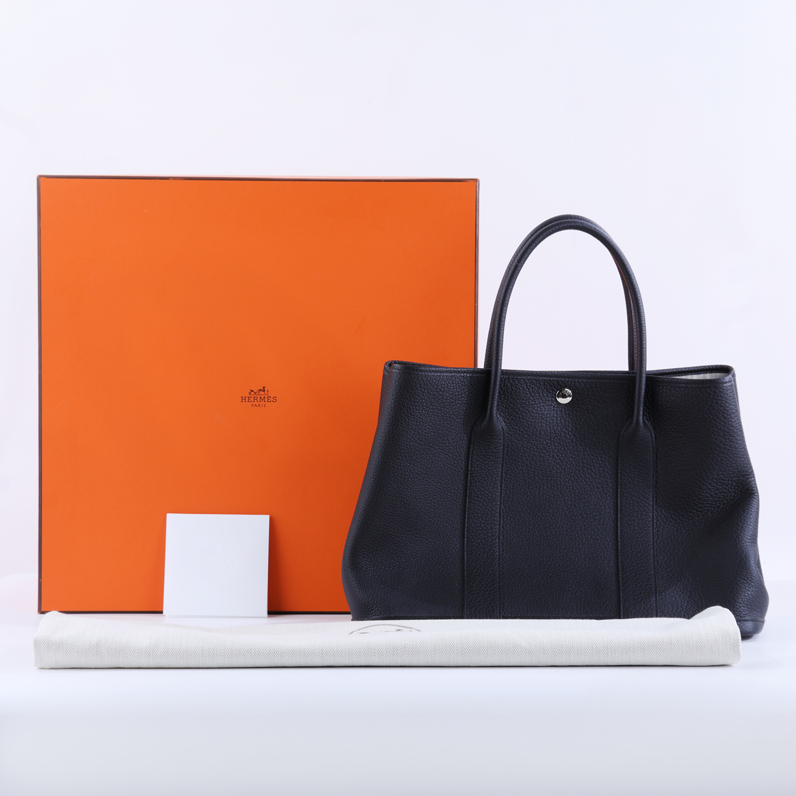 愛馬仕 Hermes Garden Party 花園派對包 36 銀色五金 黑色 H051559CK89 /051559CK89  原廠盒子/防塵袋