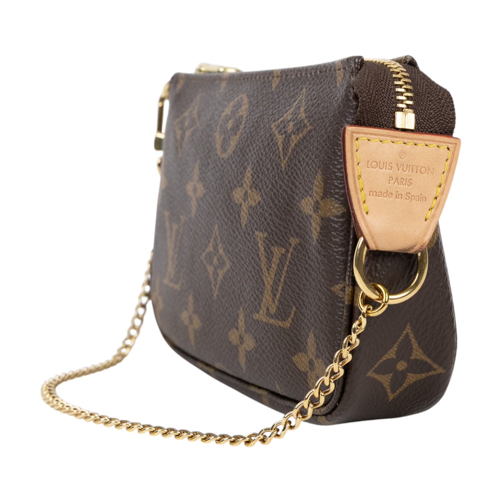 路易威登 LOUIS VUITTON Monogram塗層帆布 鏈帶 迷你小皮包 M58009 原花POUCH金鍊包 原廠盒子/防塵袋