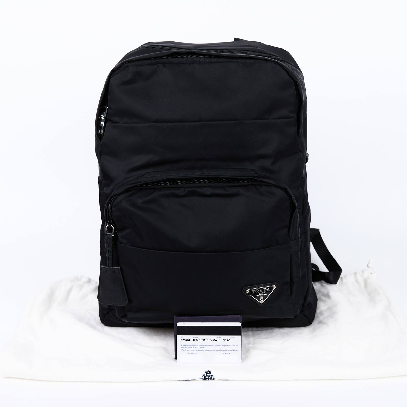 普拉達 PRADA Re-Nylon 背囊 BZ0026 黑尼龍後背包 防塵袋/保證卡
