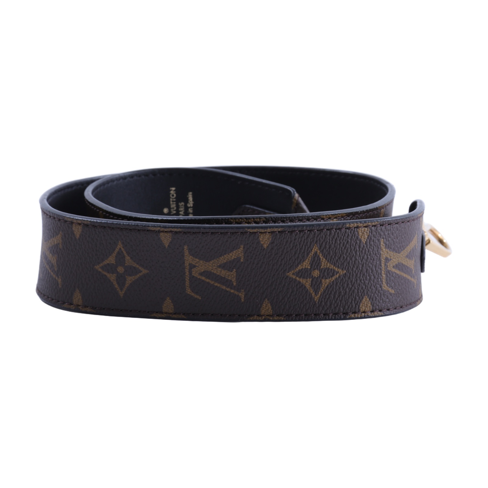 路易威登 LOUIS VUITTON Monogram 肩背帶 黑色 J02288 原花寬背帶 無附屬品