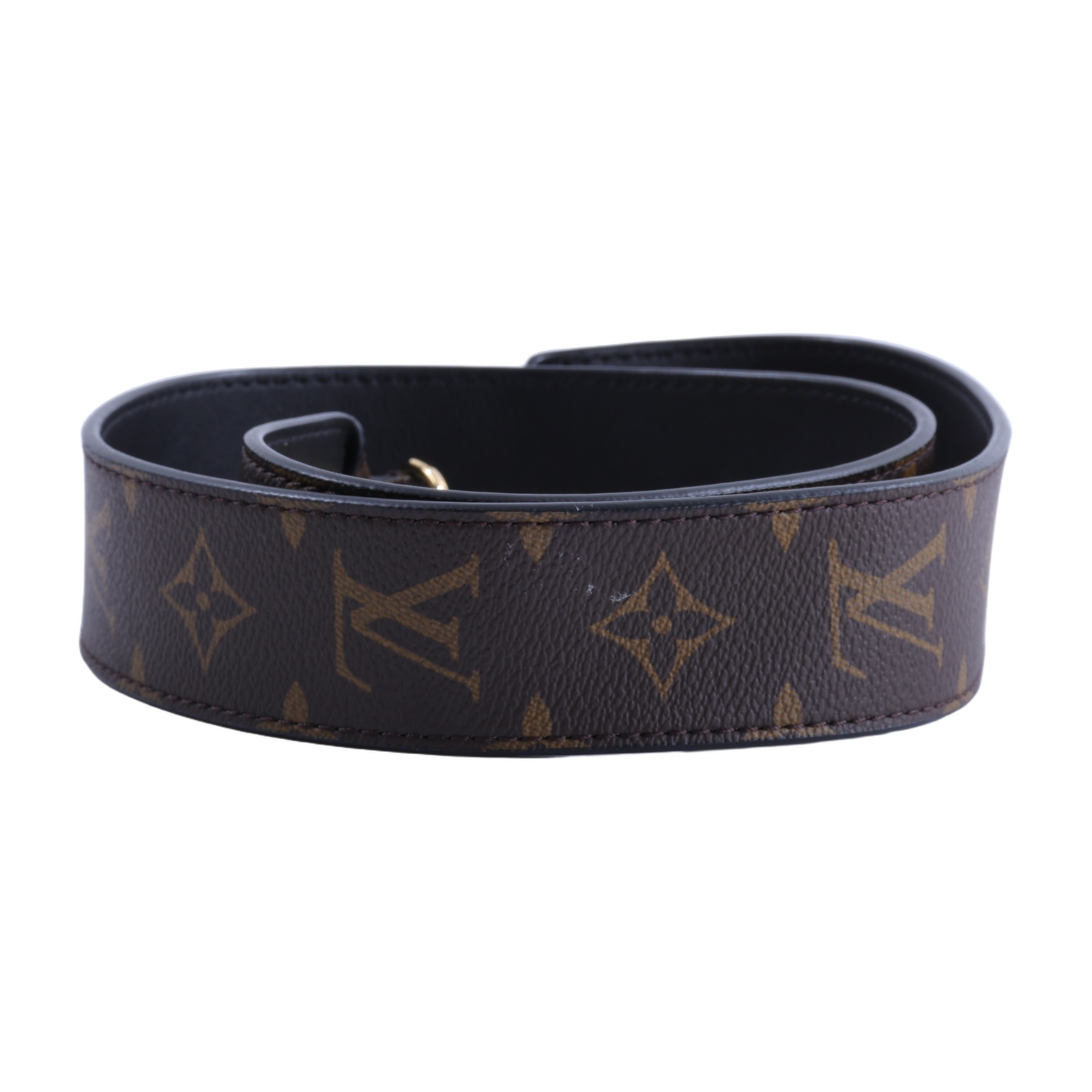 路易威登 LOUIS VUITTON Monogram 肩背帶 黑色 J02288 原花寬背帶 無附屬品