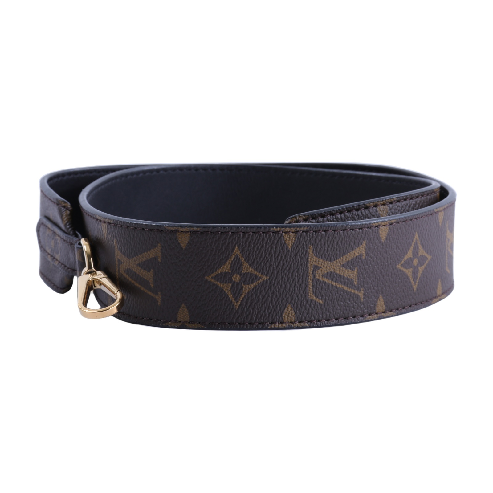 路易威登 LOUIS VUITTON Monogram 肩背帶 黑色 J02288 原花寬背帶 無附屬品