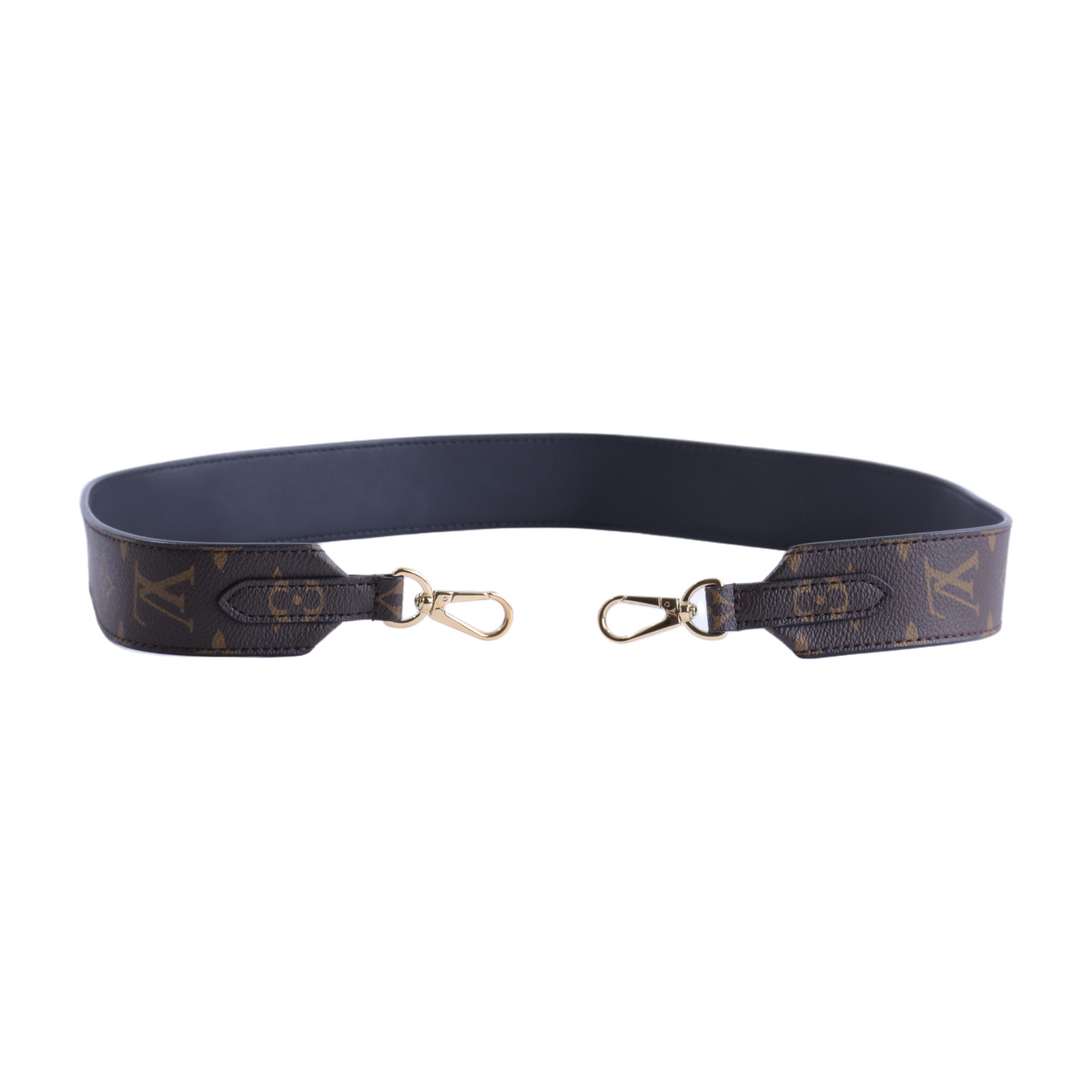 路易威登 LOUIS VUITTON Monogram 肩背帶 黑色 J02288 原花寬背帶 無附屬品