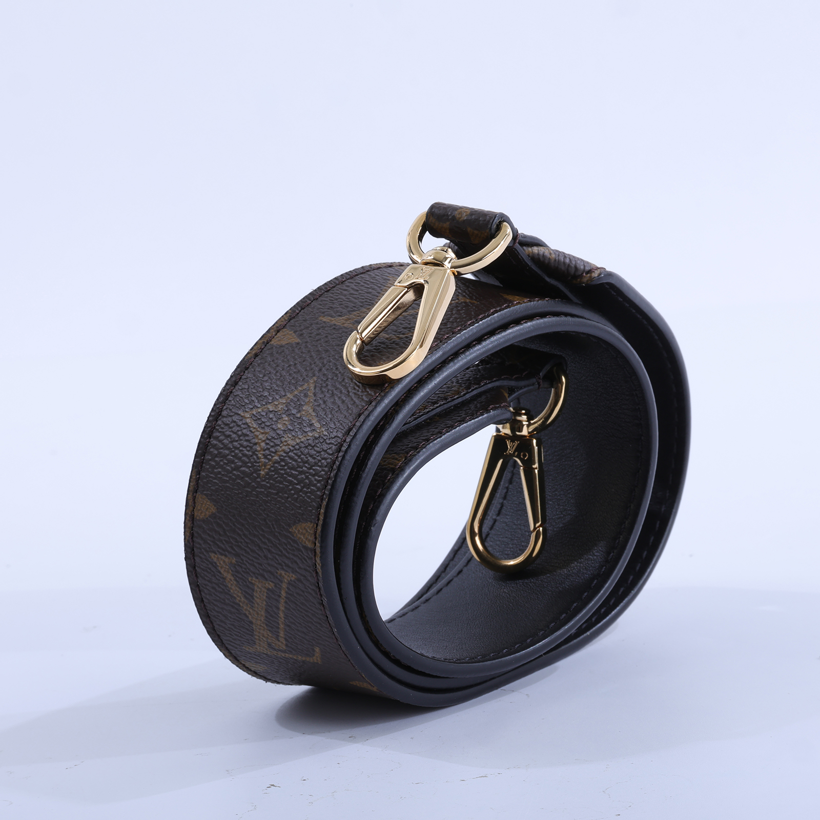路易威登 LOUIS VUITTON Monogram 肩背帶 黑色 J02288 原花寬背帶 無附屬品