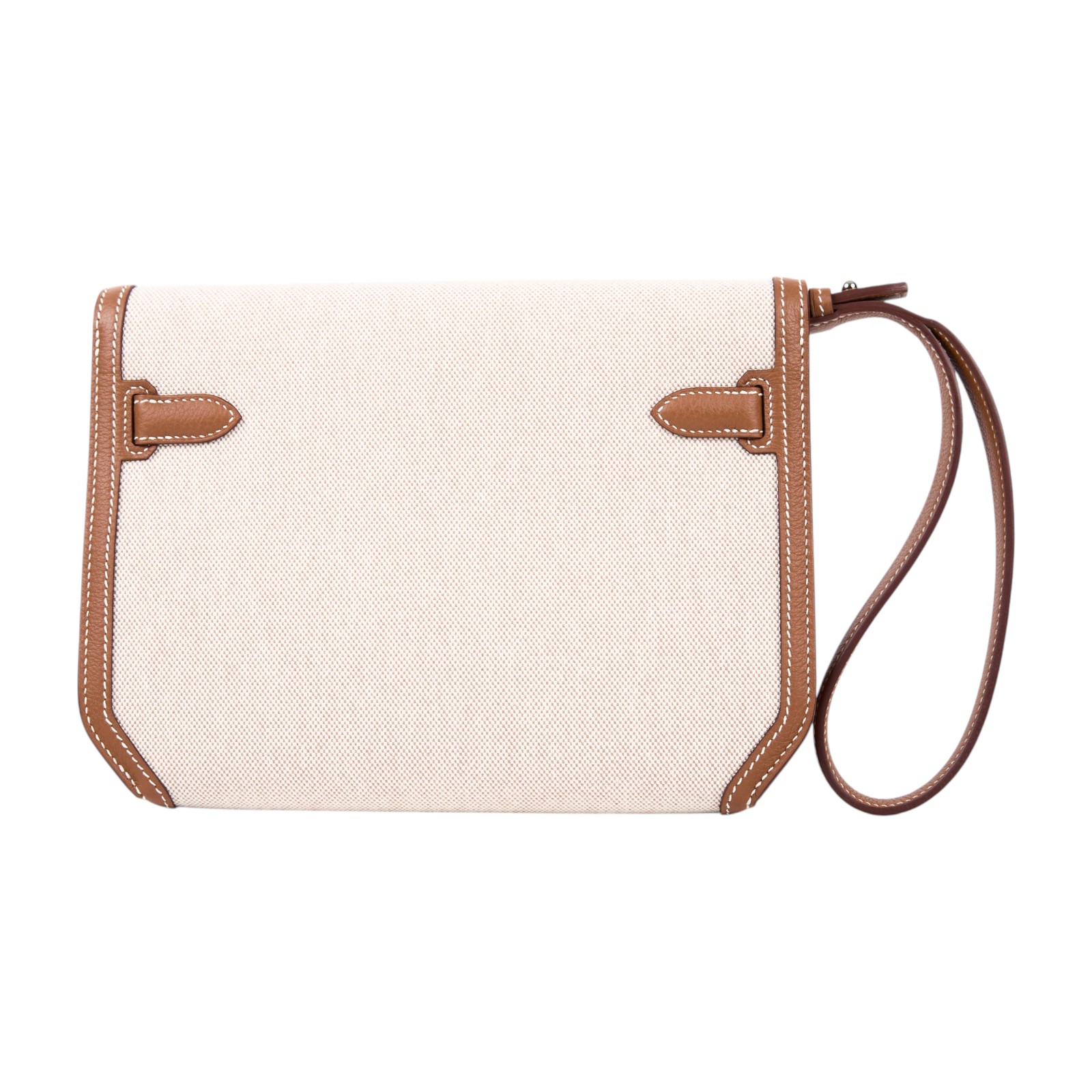 愛馬仕 Hermes kelly Depeches 25 手拿包 銀色五金 米白色 金棕色 H083320CKAD KPI662DA  無附屬品