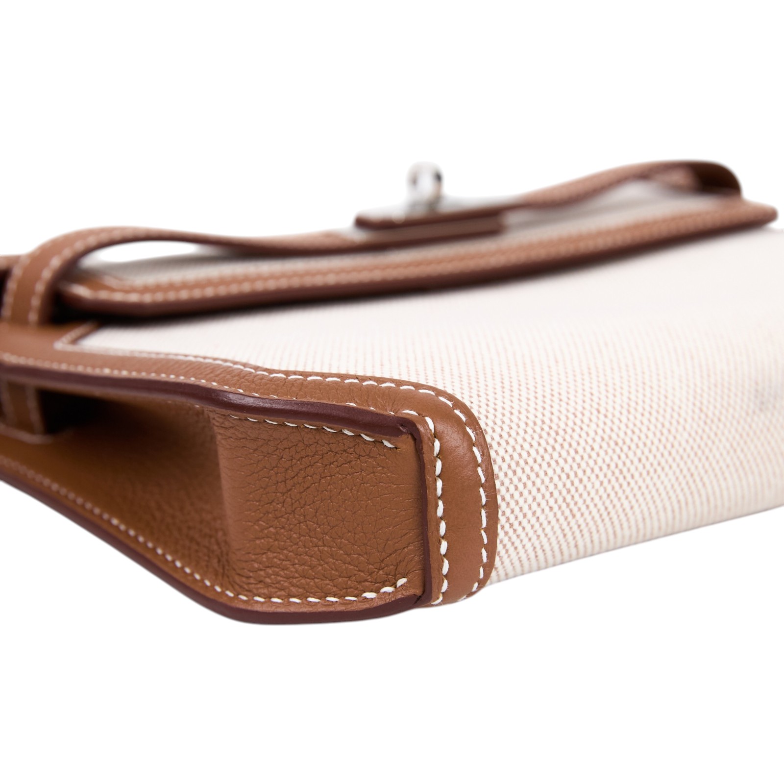 愛馬仕 Hermes kelly Depeches 25 手拿包 銀色五金 米白色 金棕色 H083320CKAD KPI662DA  無附屬品