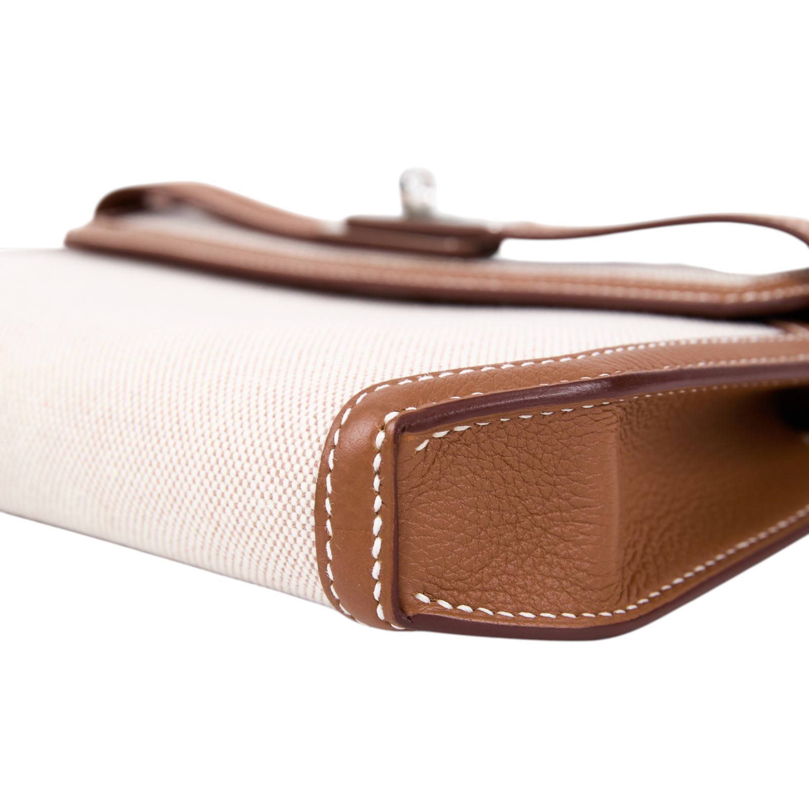 愛馬仕 Hermes kelly Depeches 25 手拿包 銀色五金 米白色 金棕色 H083320CKAD KPI662DA  無附屬品