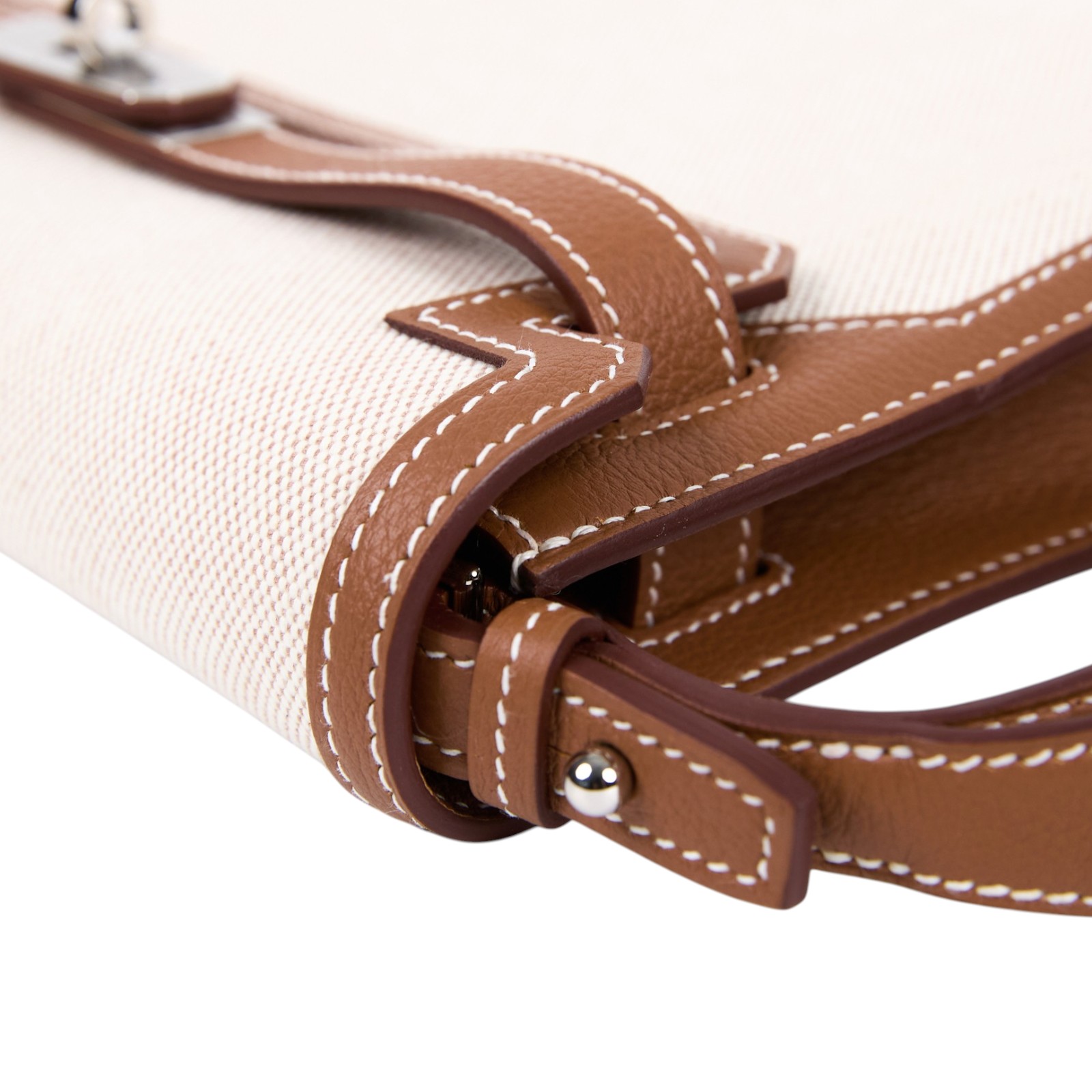 愛馬仕 Hermes kelly Depeches 25 手拿包 銀色五金 米白色 金棕色 H083320CKAD KPI662DA  無附屬品