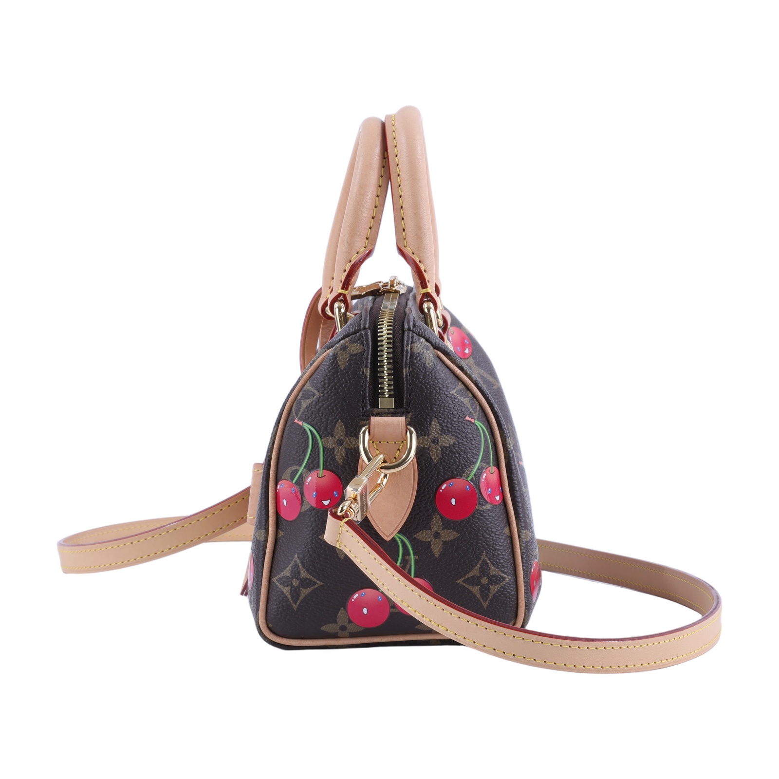路易威登 LOUIS VUITTON Speedy Bandoulière 20 米色 波士頓包 村上隆 聯名 M13094 晶片款  原廠盒子/防塵袋/背帶