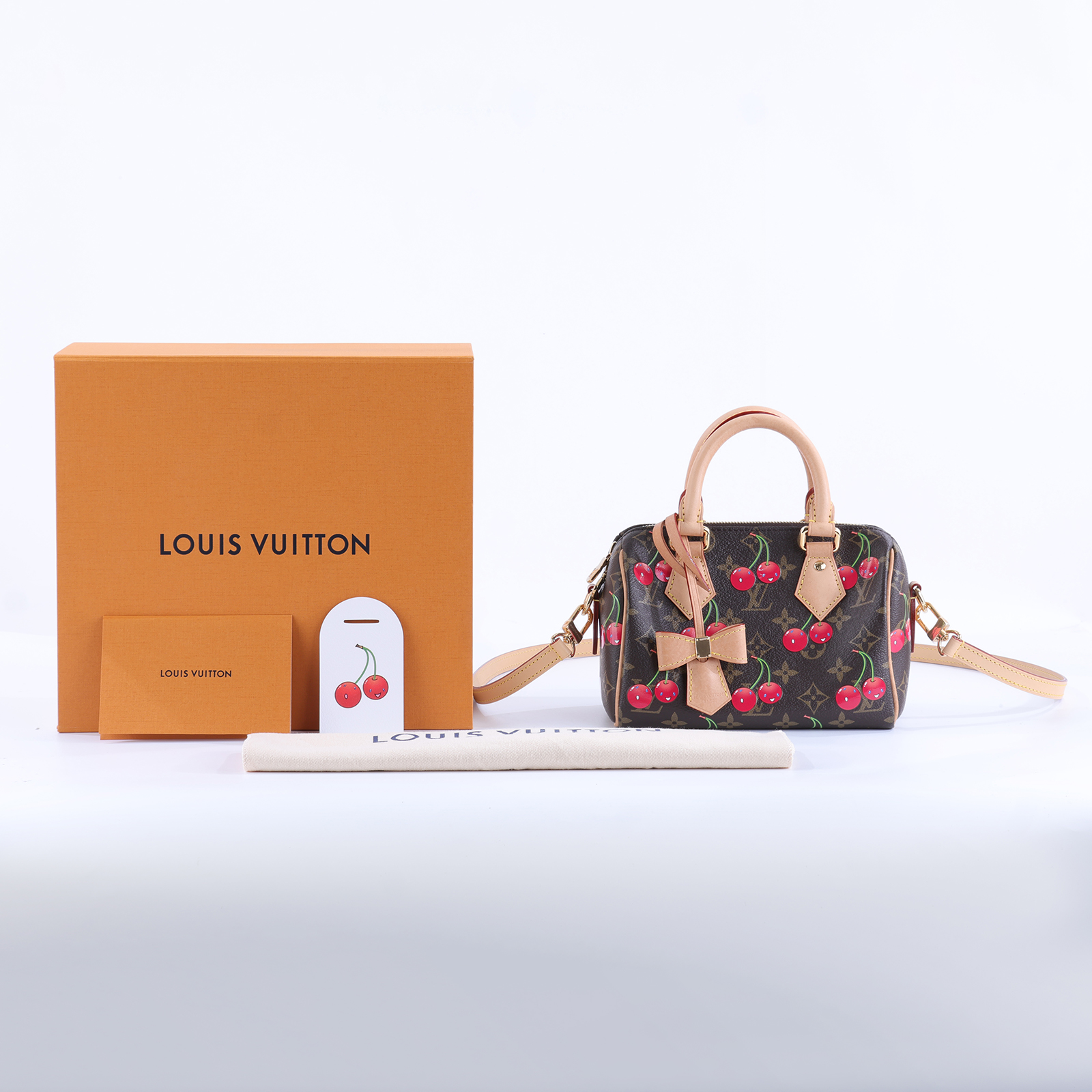 路易威登 LOUIS VUITTON Speedy Bandoulière 20 米色 波士頓包 村上隆 聯名 M13094 晶片款  原廠盒子/防塵袋/背帶