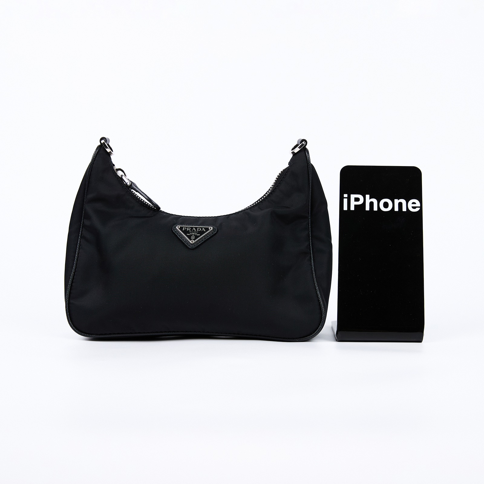 普拉達 PRADA Re-Edition 2005 Re-Nylon 手袋 1BH204_R064 黑尼龍三合一HOBO 防塵袋/保證卡/背帶2/吊牌/零錢包