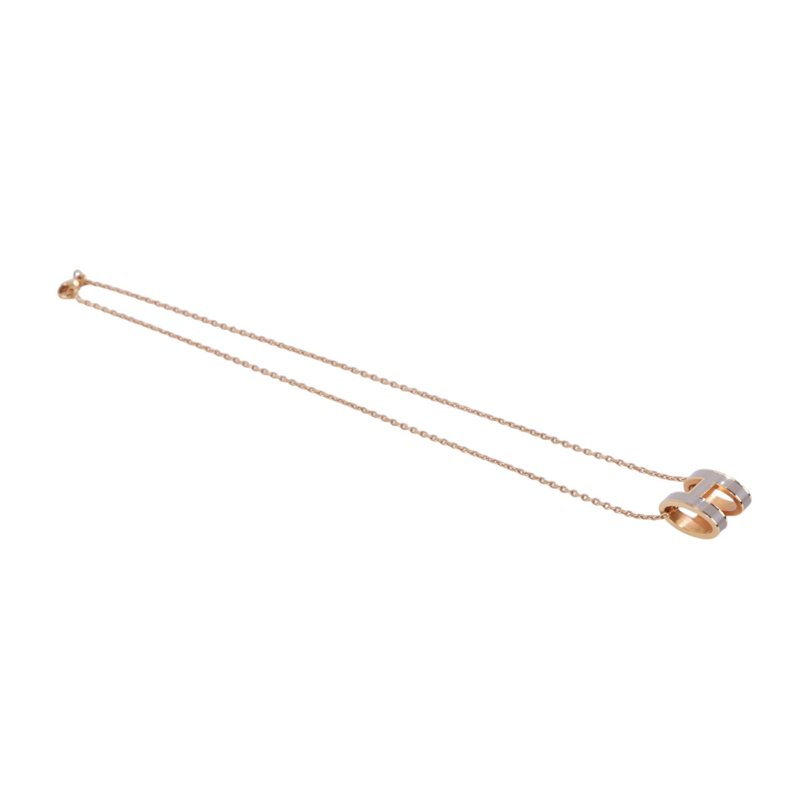 愛馬仕 Hermes Pop H 墜飾 POPHP ST0291 灰/金色 POP H 項鍊 大 無附屬品