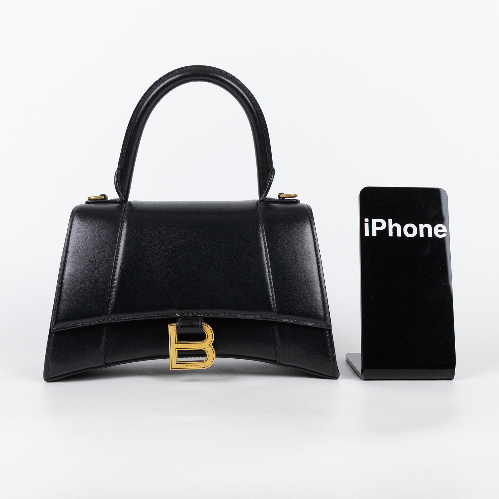 巴黎世家 BALENCIAGA Hourglass 手提包 小型 5935461QJ4M 黑HOURGLASS SMALL 防塵袋/背帶