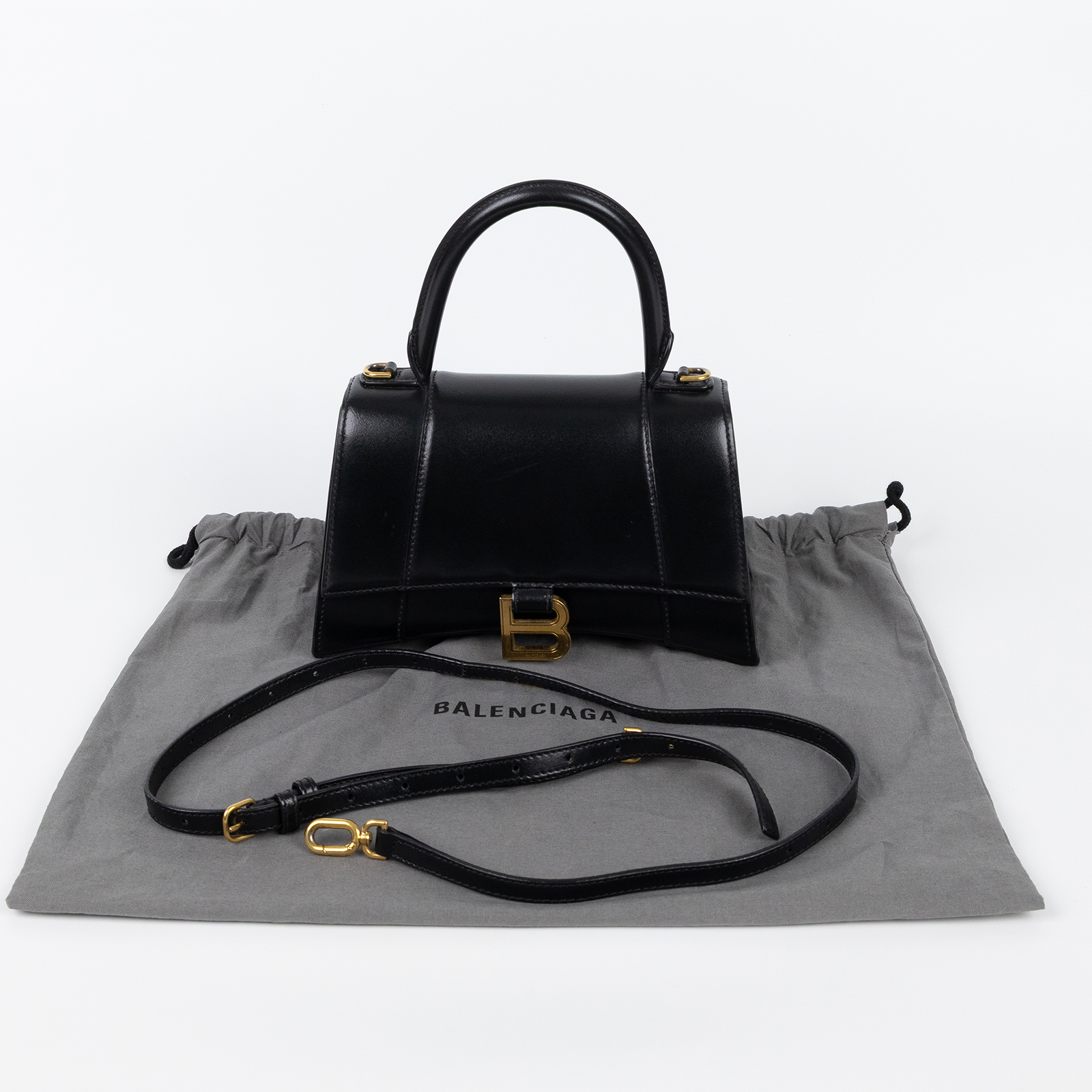 巴黎世家 BALENCIAGA Hourglass 手提包 小型 5935461QJ4M 黑HOURGLASS SMALL 防塵袋/背帶