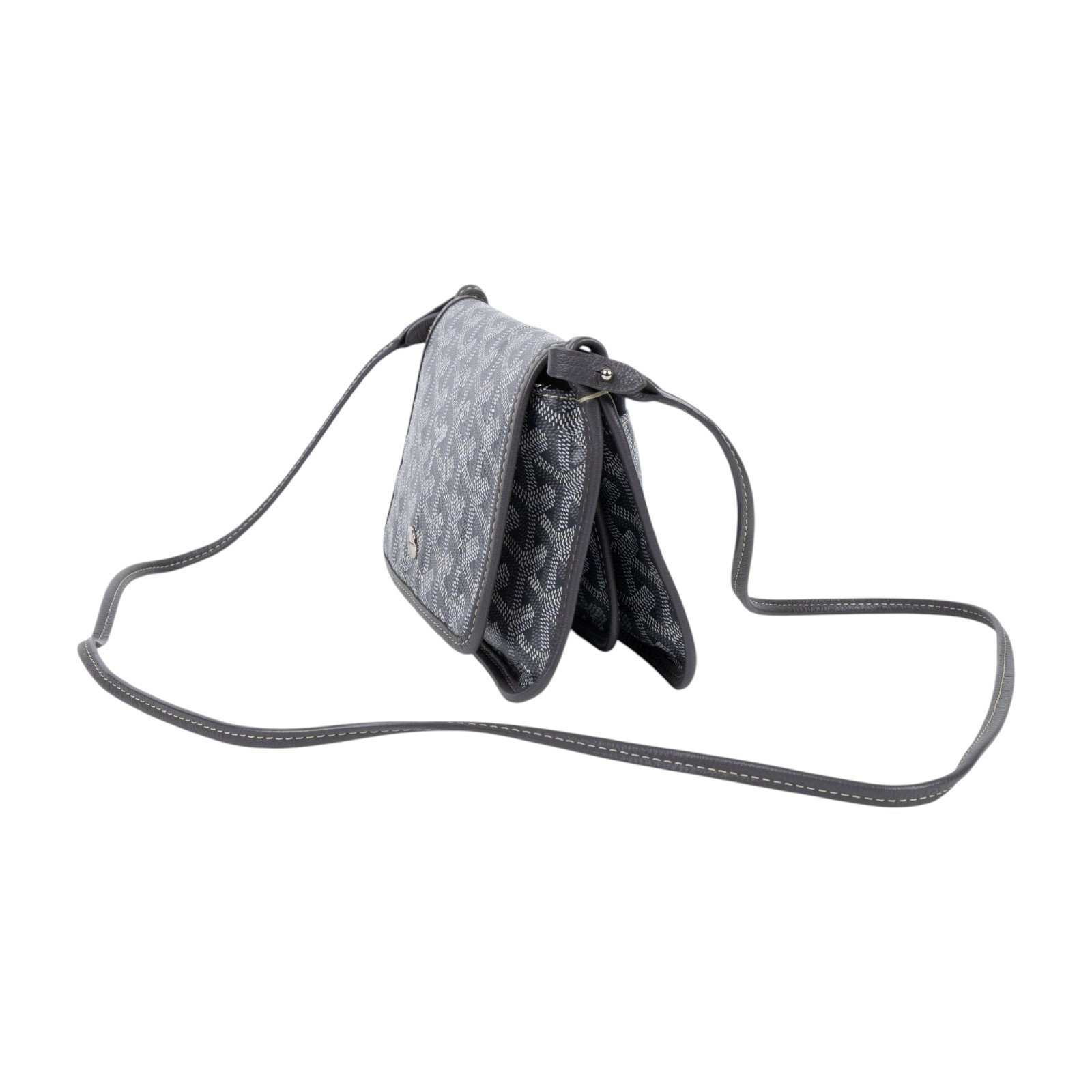 高雅德 GOYARD Plumet Pocket Wallet 肩背 隨身錢包 PLUMETPMLTY 灰PLUMET 防塵袋