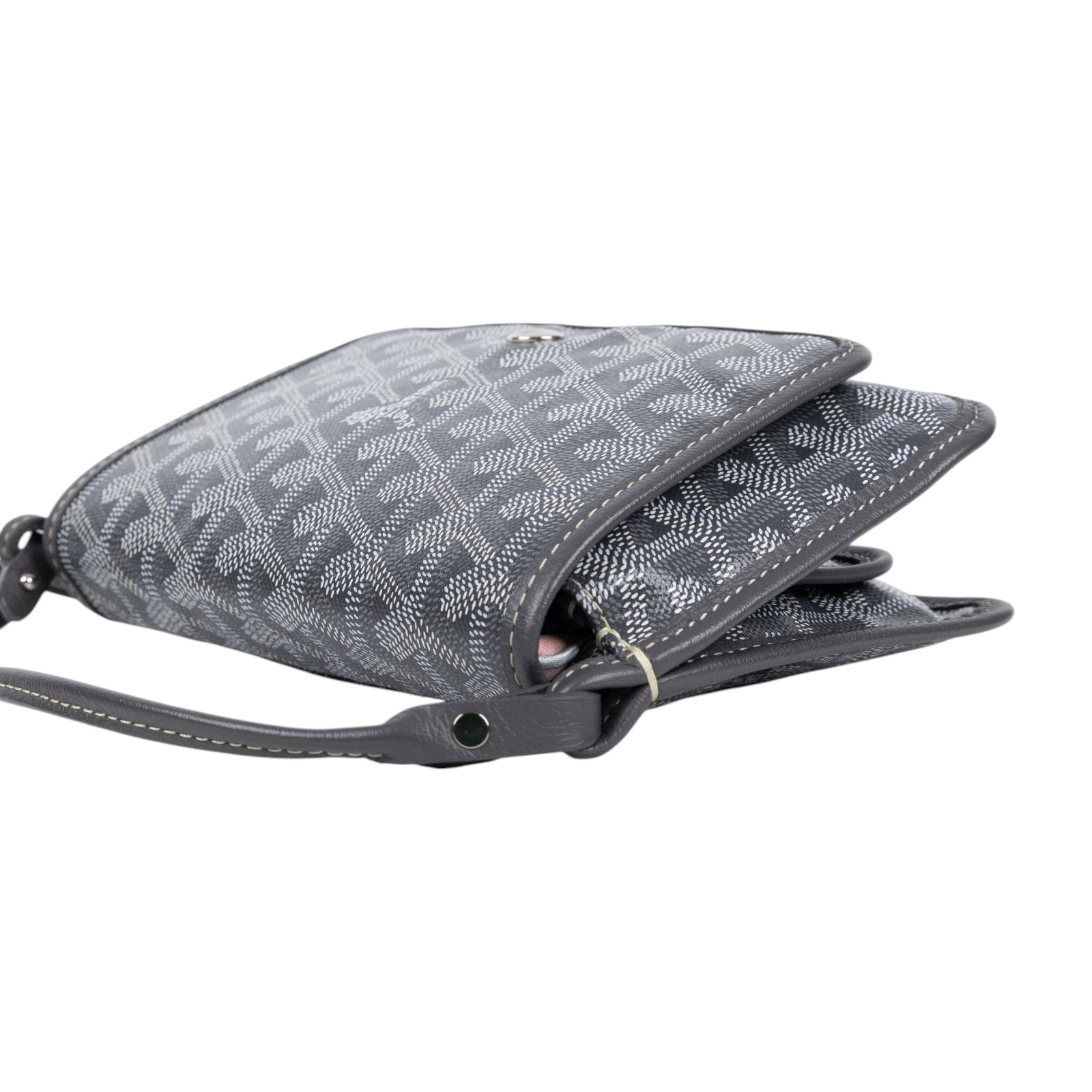 高雅德 GOYARD Plumet Pocket Wallet 肩背 隨身錢包 PLUMETPMLTY 灰PLUMET 防塵袋