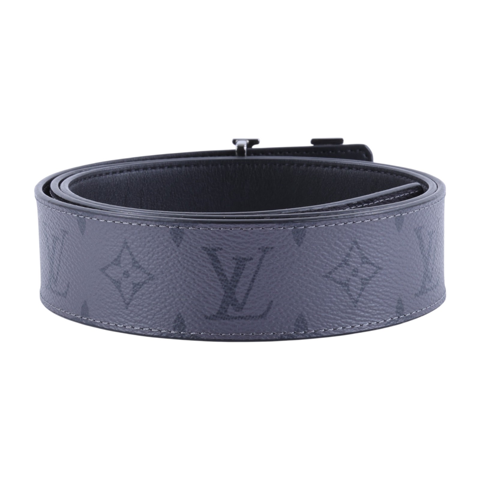 路易威登 LOUIS VUITTON LV Line 40毫米 M0373S 黑灰原花皮帶#100 原廠盒子