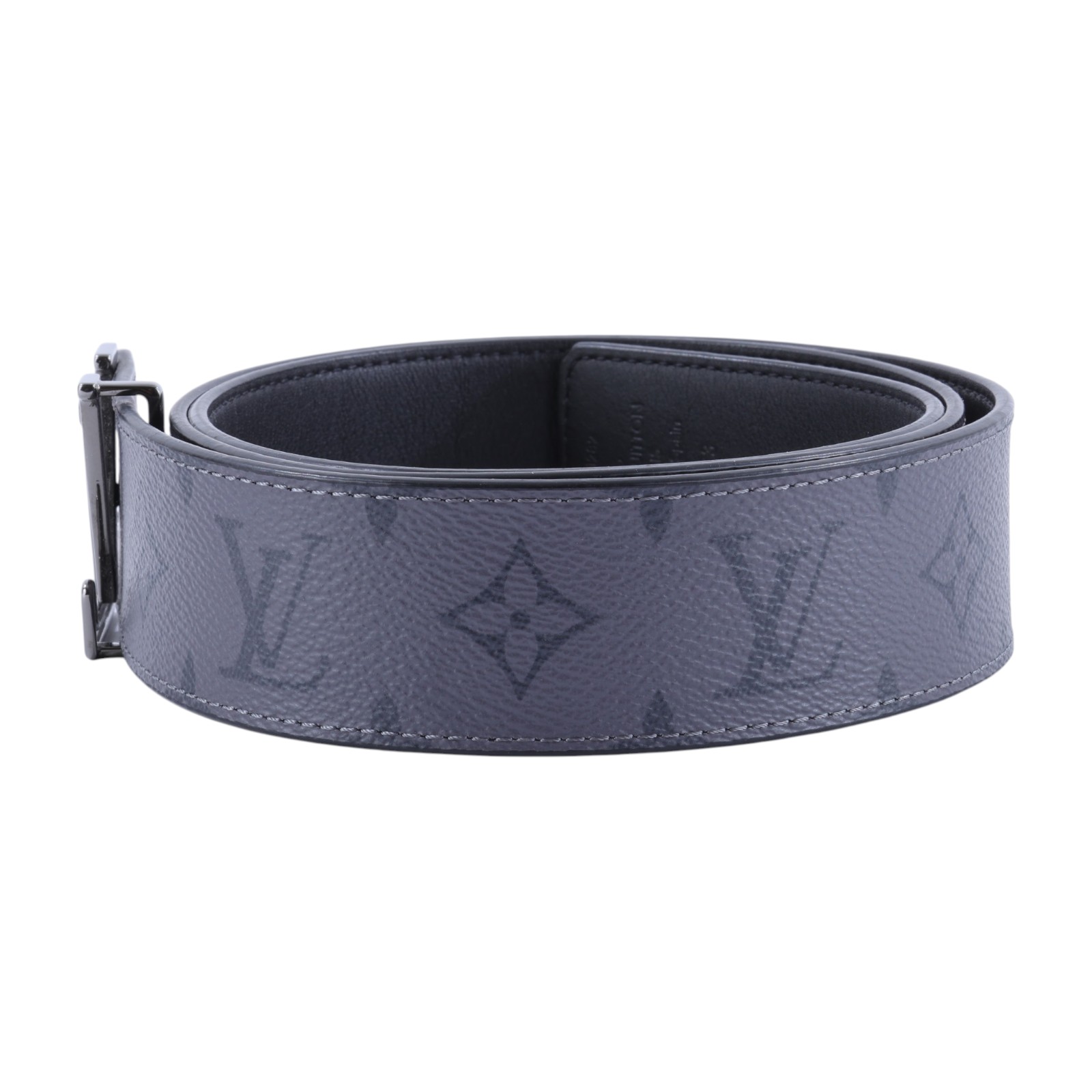 路易威登 LOUIS VUITTON LV Line 40毫米 M0373S 黑灰原花皮帶#100 原廠盒子