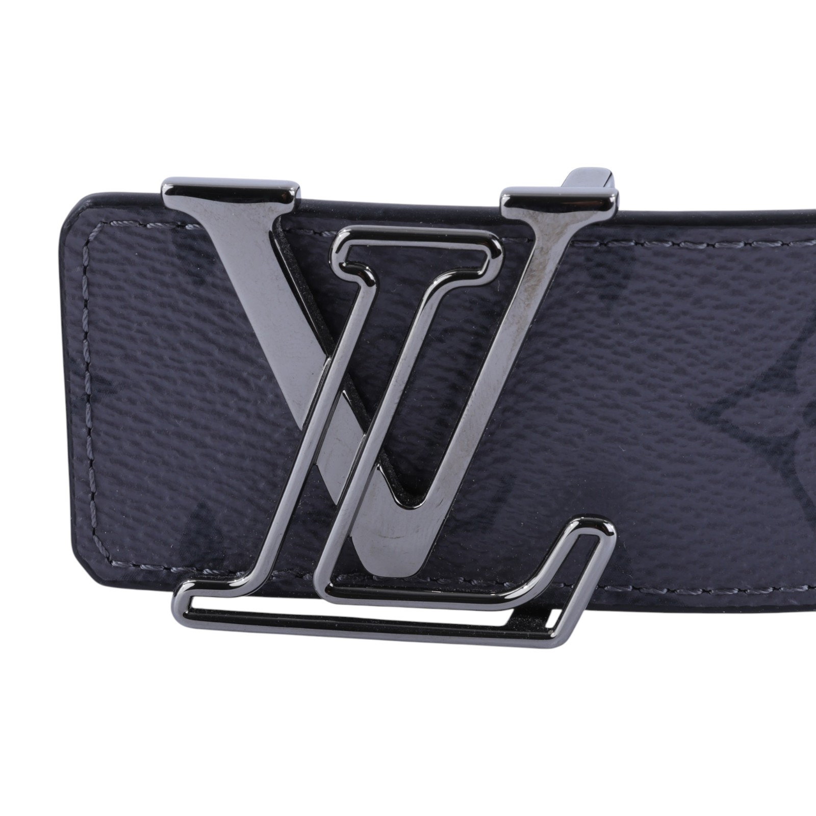 路易威登 LOUIS VUITTON LV Line 40毫米 M0373S 黑灰原花皮帶#100 原廠盒子