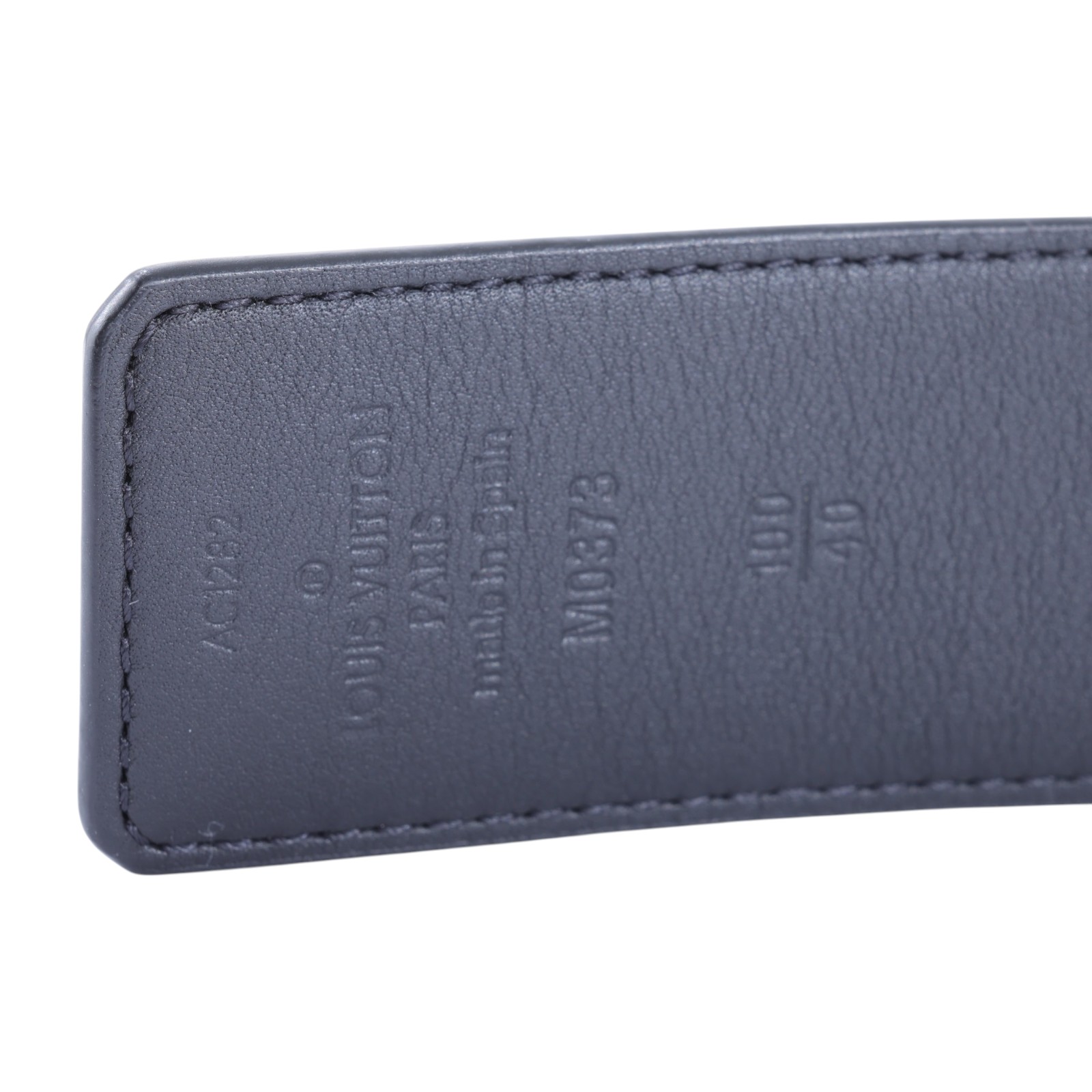 路易威登 LOUIS VUITTON LV Line 40毫米 M0373S 黑灰原花皮帶#100 原廠盒子