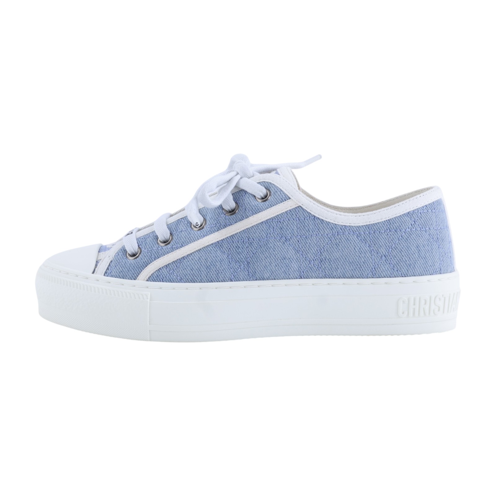 迪奧 CHRISTIAN DIOR Walk'n'Dior 休閒鞋 球鞋 KCK281CQR_35 淺藍帆布鞋#35 防塵袋