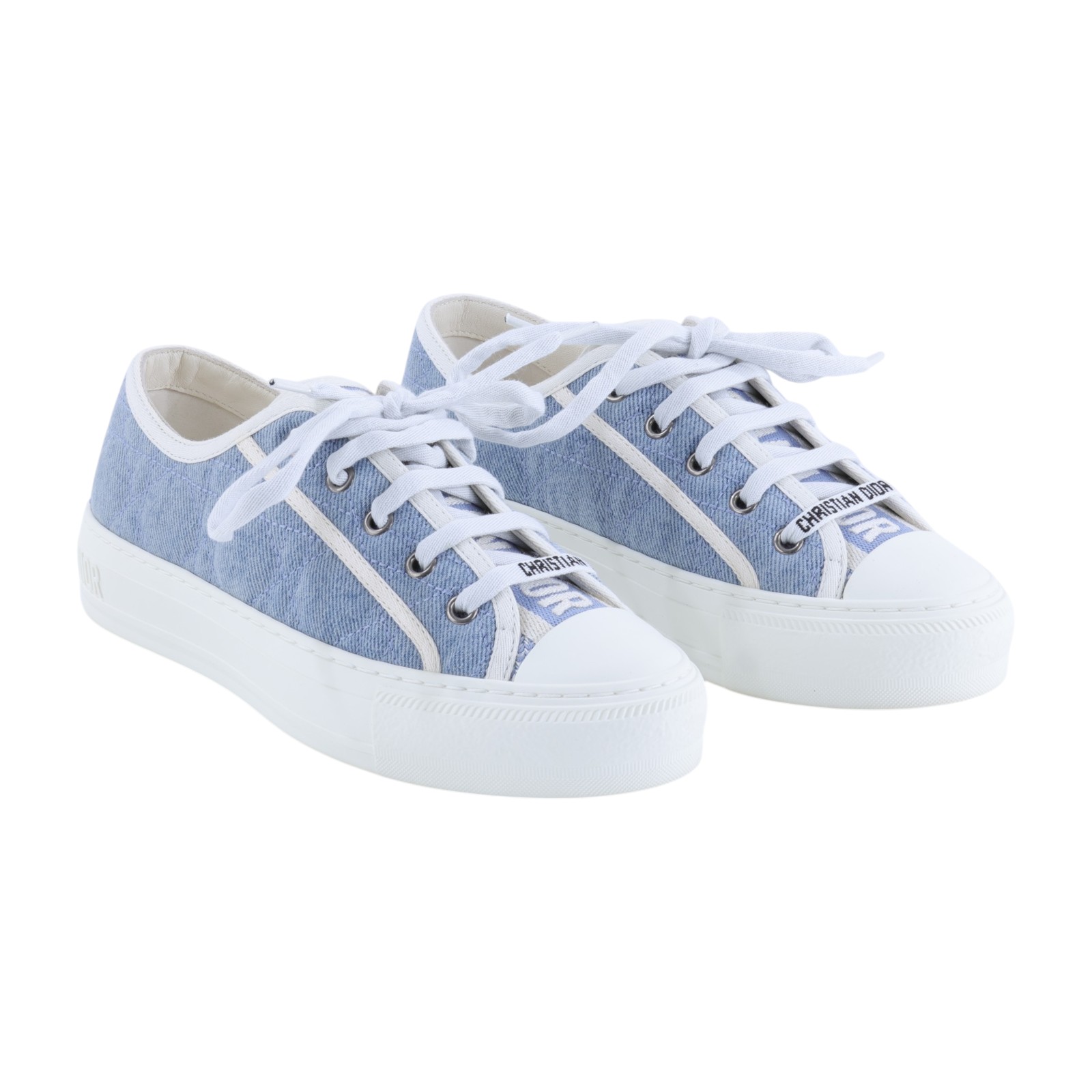 迪奧 CHRISTIAN DIOR Walk'n'Dior 休閒鞋 球鞋 KCK281CQR_35 淺藍帆布鞋#35 防塵袋