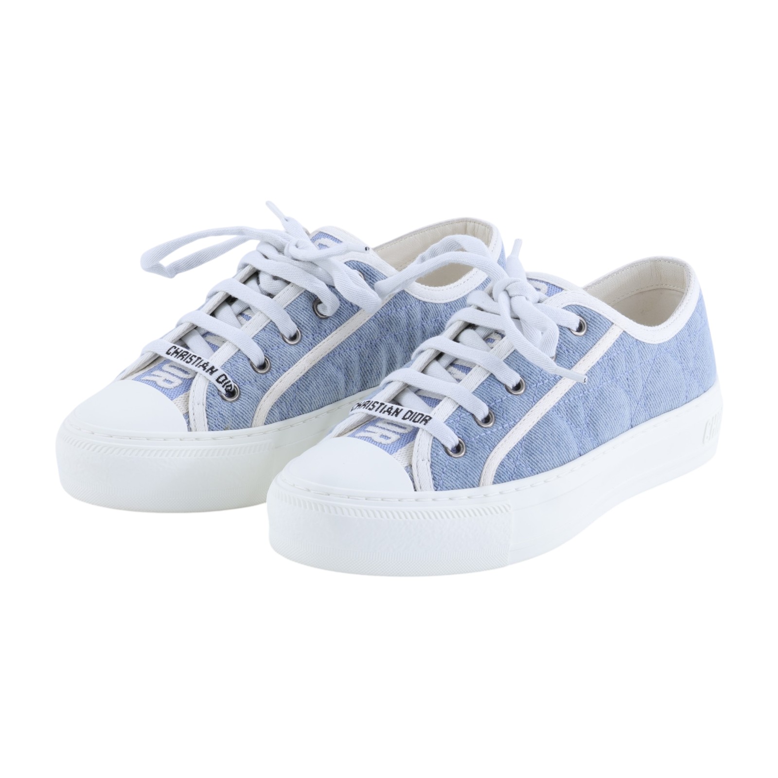 迪奧 CHRISTIAN DIOR Walk'n'Dior 休閒鞋 球鞋 KCK281CQR_35 淺藍帆布鞋#35 防塵袋