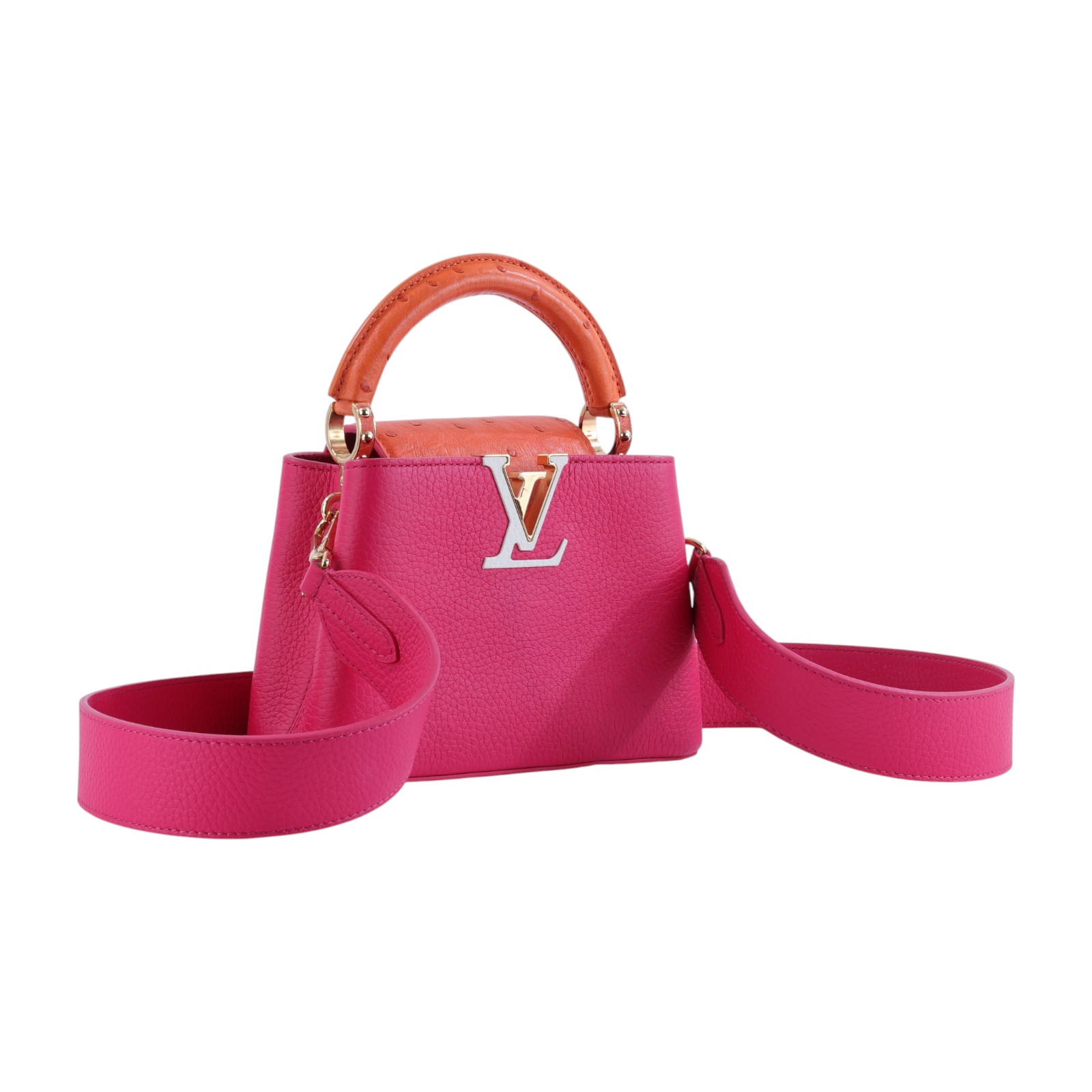 路易威登 LOUIS VUITTON Capucines Mini 手提包 肩背包 迷你 N82722 晶片款  背帶