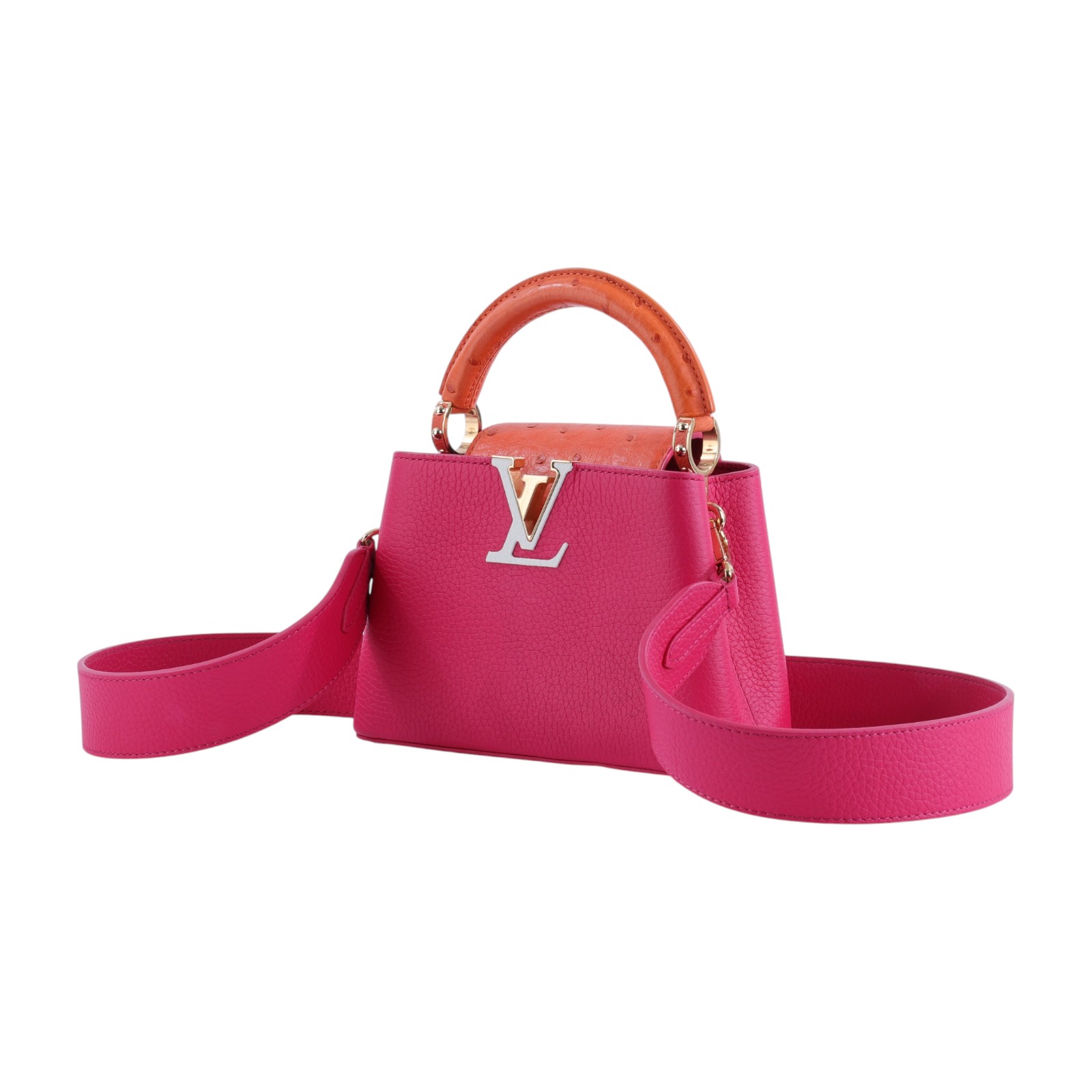 路易威登 LOUIS VUITTON Capucines Mini 手提包 肩背包 迷你 N82722 晶片款  背帶