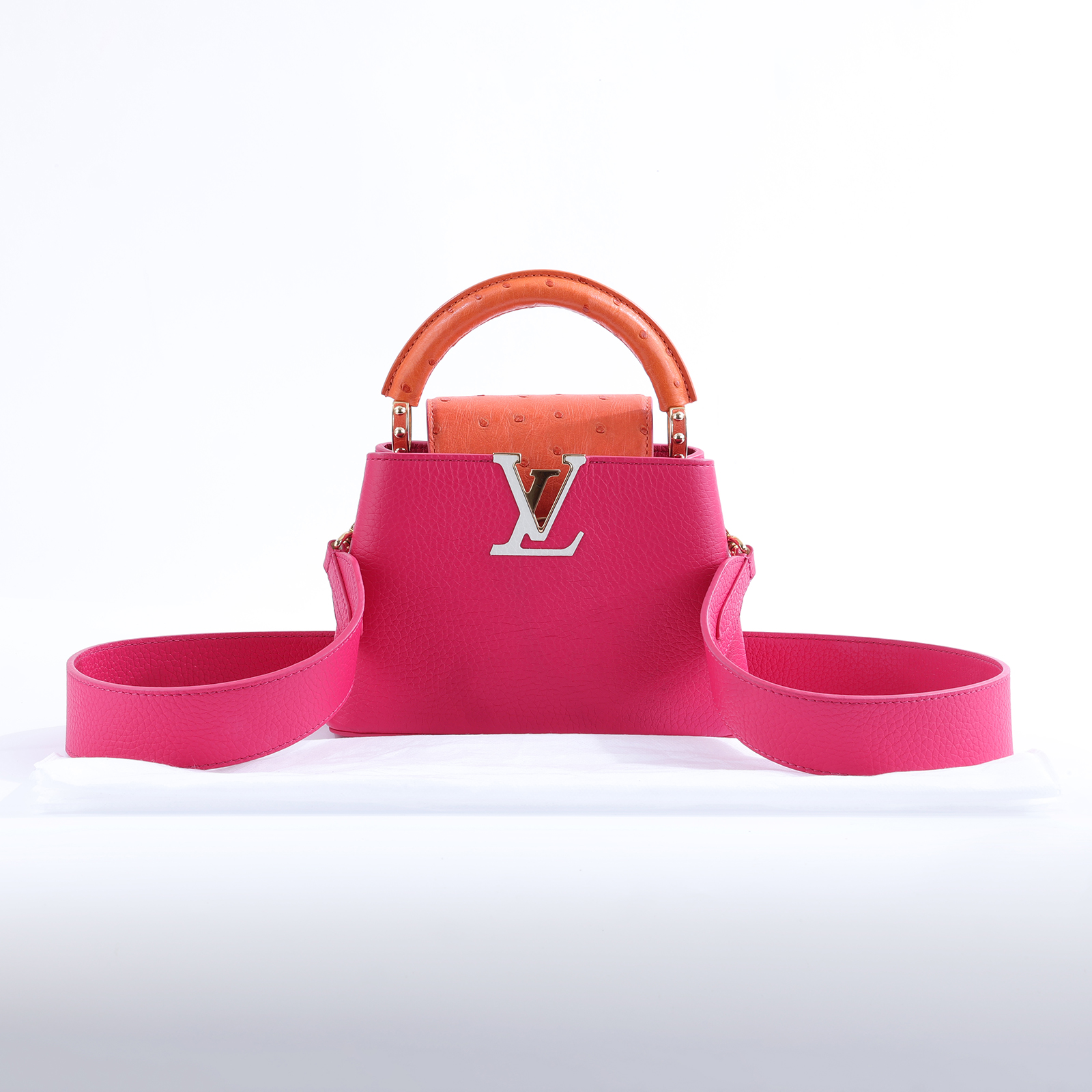 路易威登 LOUIS VUITTON Capucines Mini 手提包 肩背包 迷你 N82722 晶片款  背帶