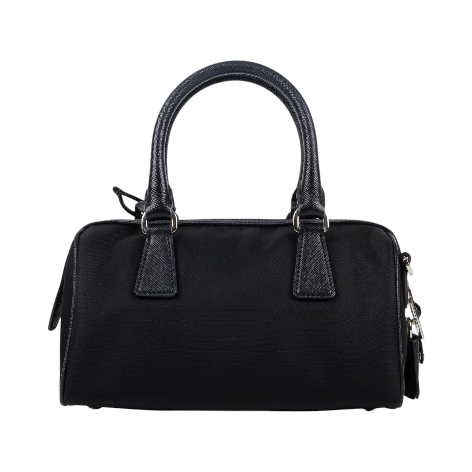 普拉達 PRADA Re-Edition 2005 Nylon 波士頓包 1BB846_064 黑尼龍波士頓包 背帶/小包/鎖組/鑰匙吊牌