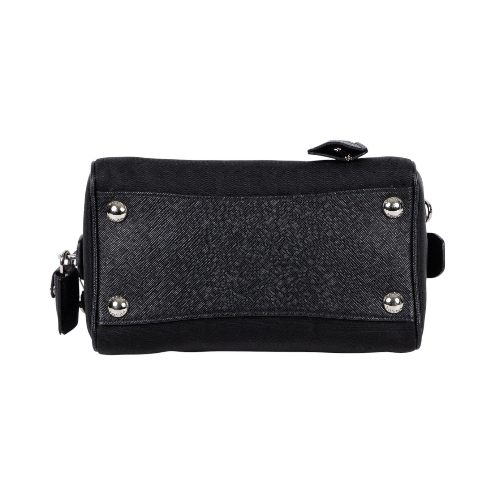 普拉達 PRADA Re-Edition 2005 Nylon 波士頓包 1BB846_064 黑尼龍波士頓包 背帶/小包/鎖組/鑰匙吊牌