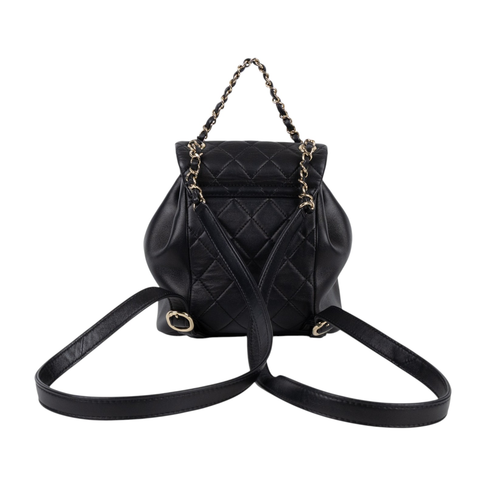 香奈兒 CHANEL Duma 經典 CC Logo 菱格紋 迷你 雙肩 後背包 AS2908 B08609 晶片款 黑金羊DUMA MINI 原廠盒子/防塵袋/韓國購買證明