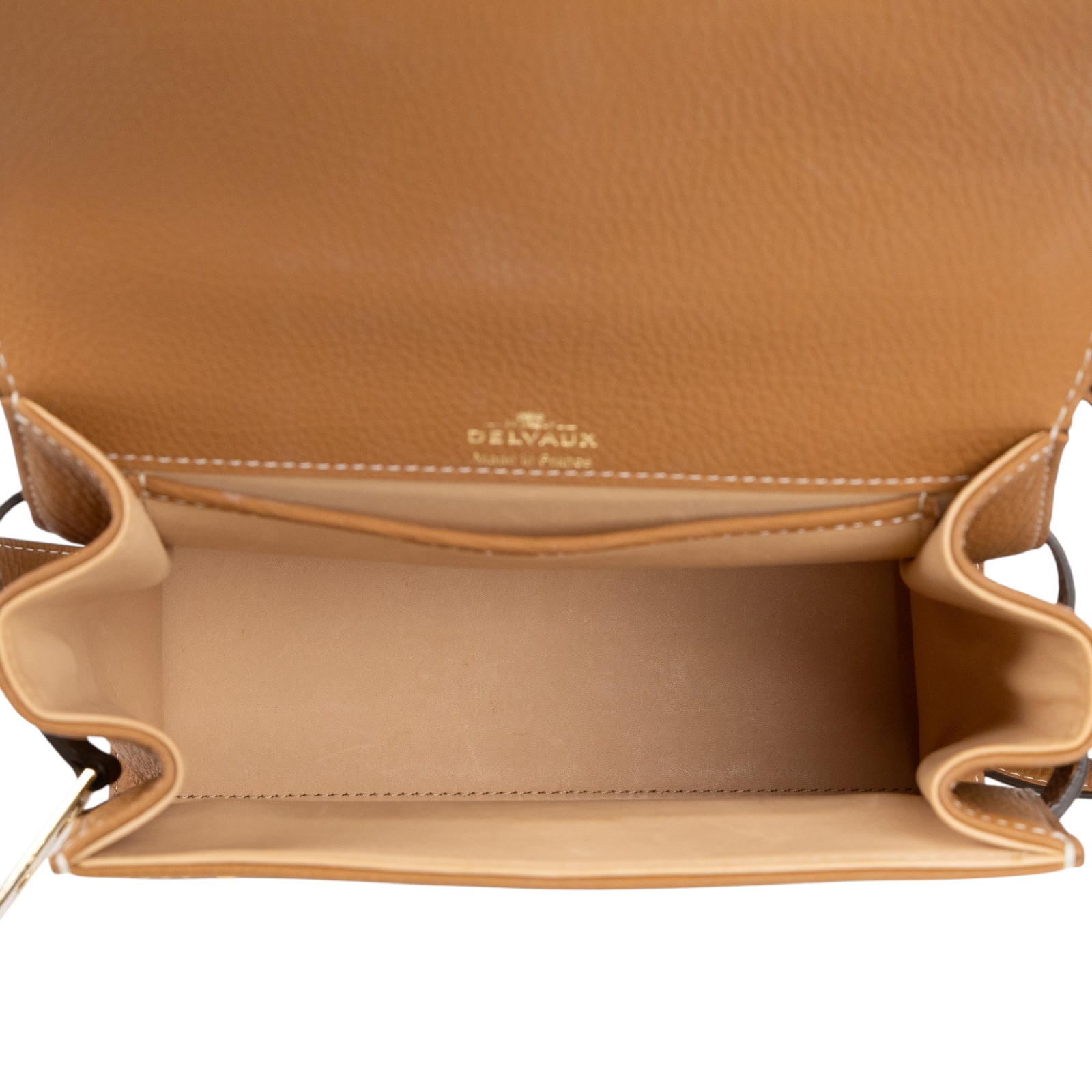 德爾沃 DELVAUX  Tempete PM 手提包 焦糖棕色 AA0612AMF0ADNDO 金棕TEMPETE PM 無附屬品