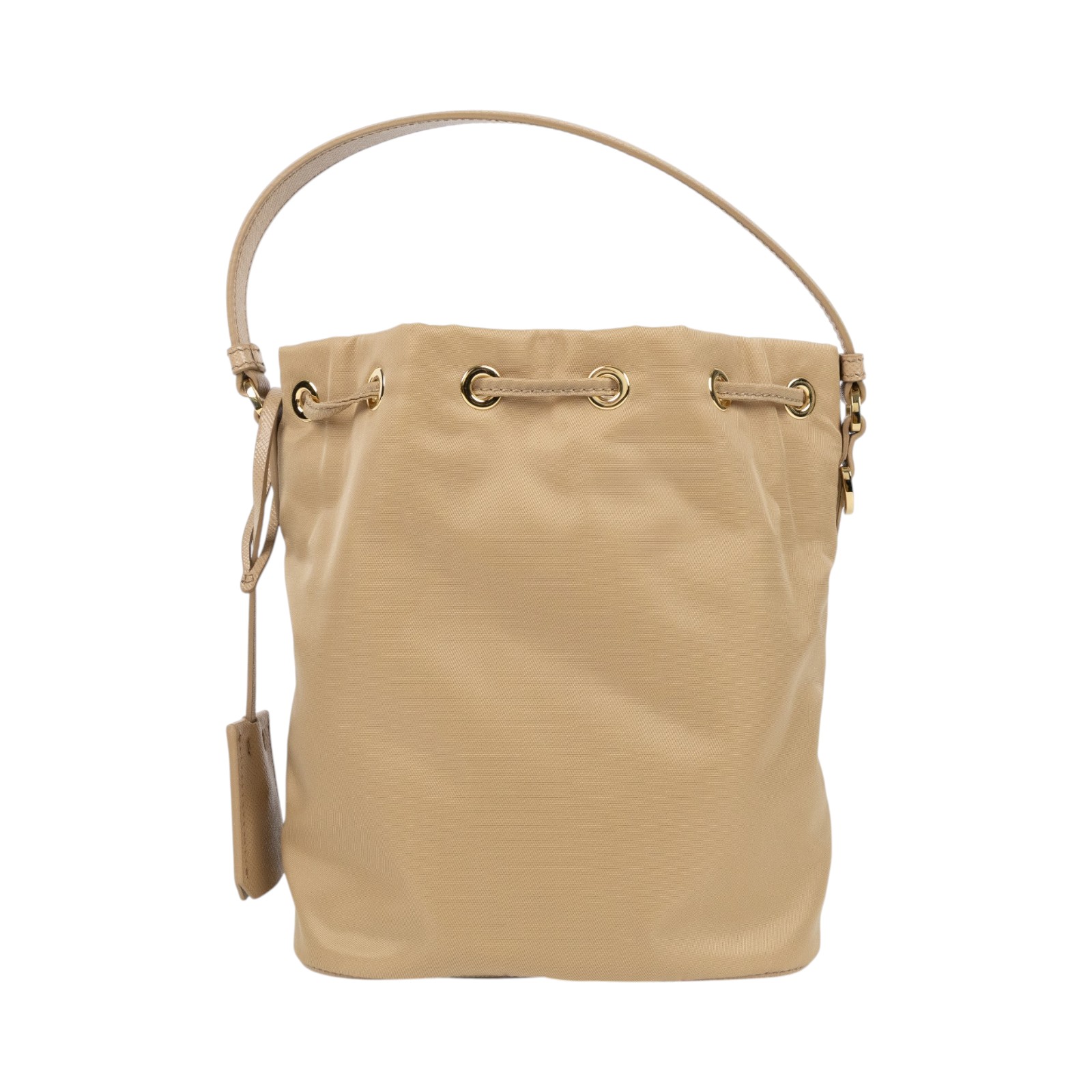 普拉達 PRADA Re-Edition 1978 Re-Nylon 迷你袋 1BE067_R064 奶茶迷你水桶包 防塵袋/背帶