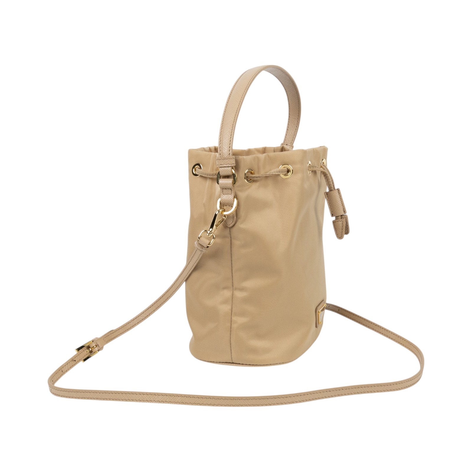 普拉達 PRADA Re-Edition 1978 Re-Nylon 迷你袋 1BE067_R064 奶茶迷你水桶包 防塵袋/背帶