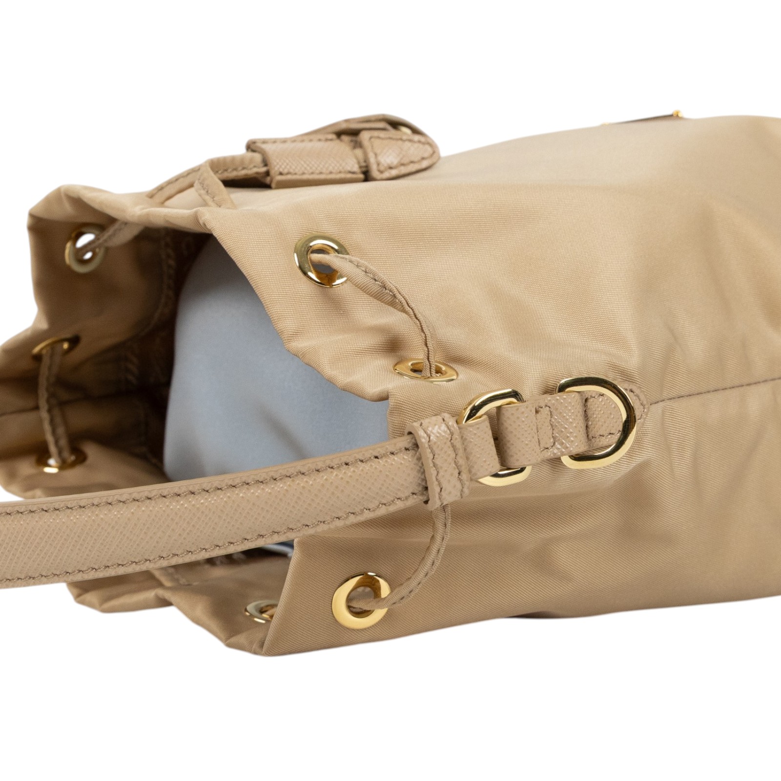 普拉達 PRADA Re-Edition 1978 Re-Nylon 迷你袋 1BE067_R064 奶茶迷你水桶包 防塵袋/背帶
