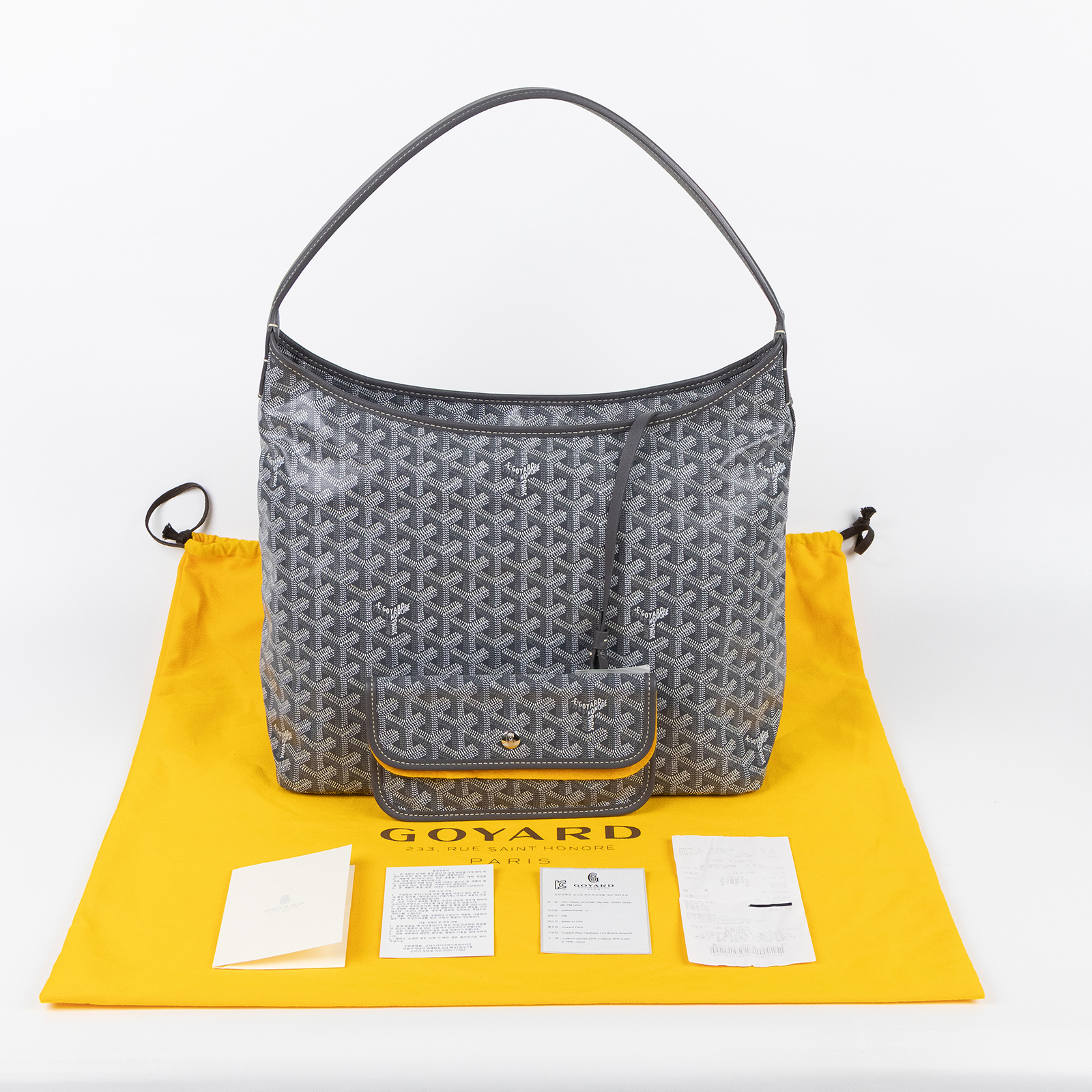 高雅德 GOYARD Bohème Hobo Bag PM 托特包 BOHEMEPMLTY 灰HOBO PM 防塵袋/購買證明/內袋