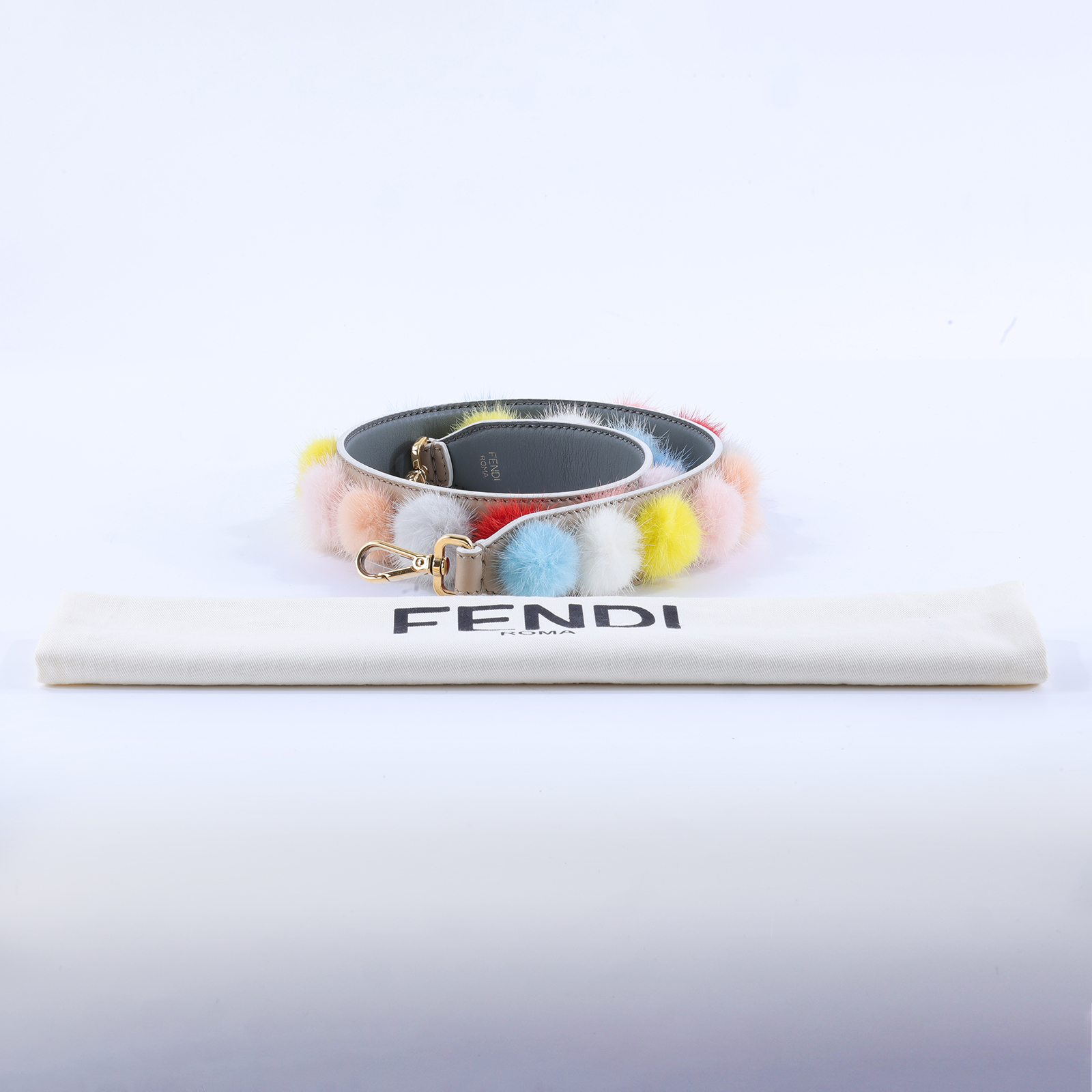 芬迪 FENDI Strap You 奢華替換背帶  彩色毛球背帶 防塵袋